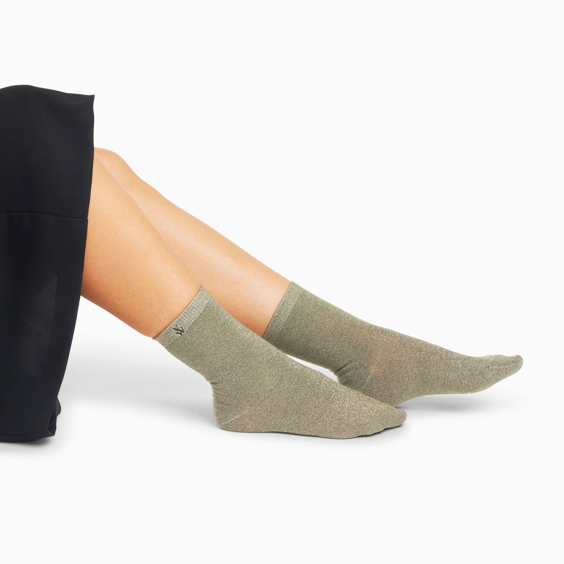 Glitter cotton-blend socks VANESSA WU Green