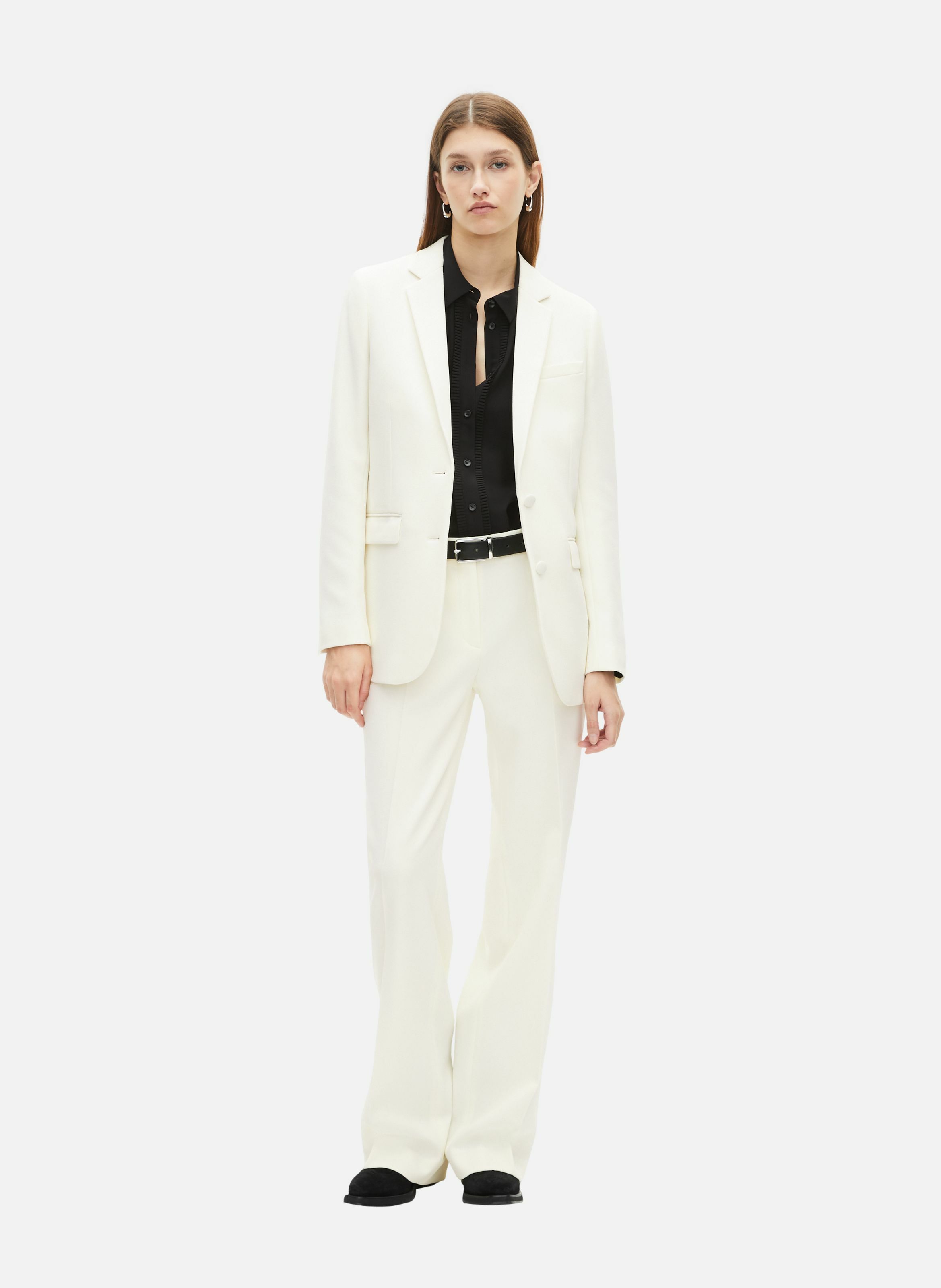 Crepe blazer with buttoned cuffs THE KOOPLES Beige