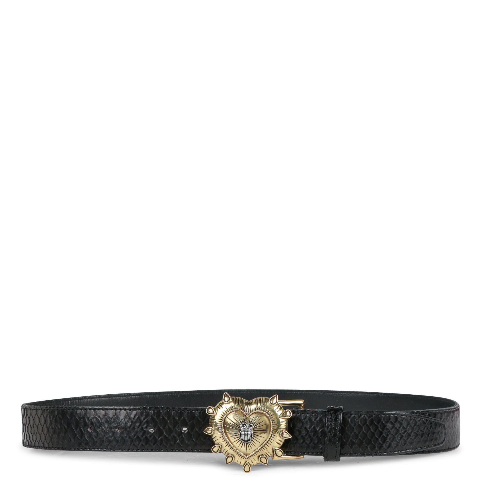 Python skin belt CLARIS VIROT Black
