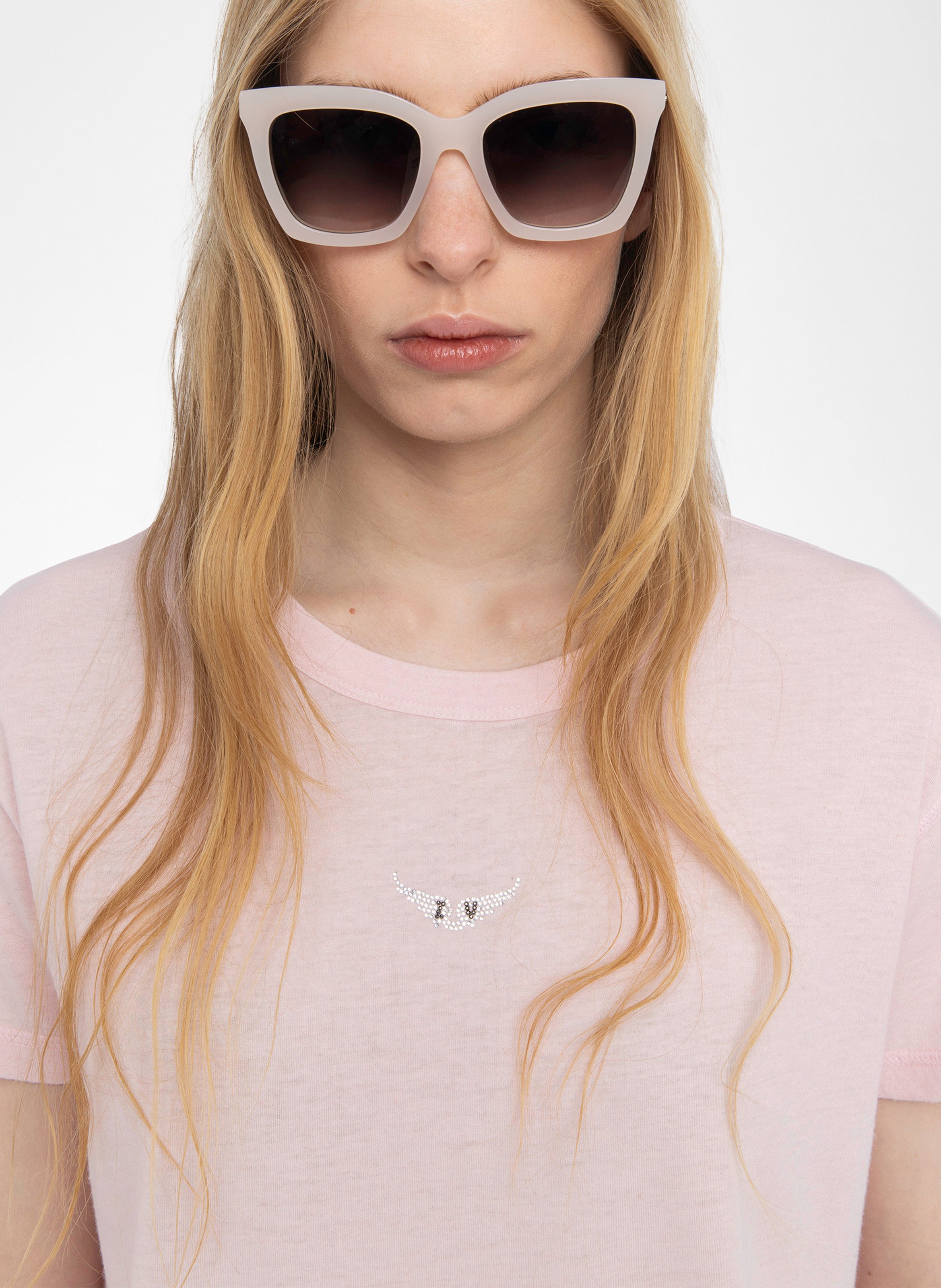 Straight cotton and linen-blend T-shirt ZADIG&VOLTAIRE Pink