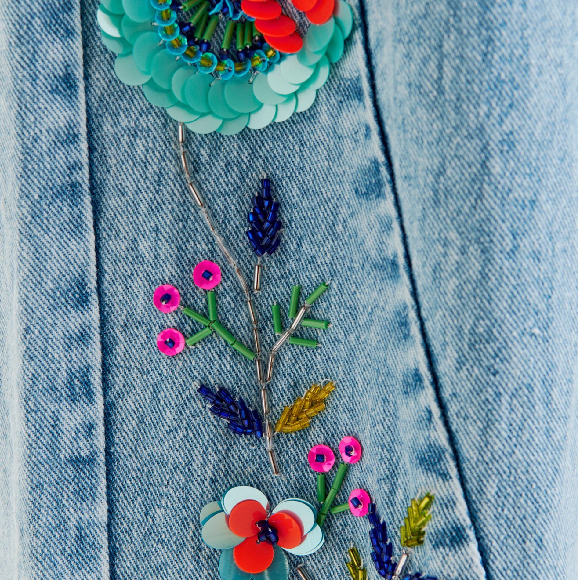 Jean barrel brodé taille haute ESSENTIEL ANTWERP Bleu