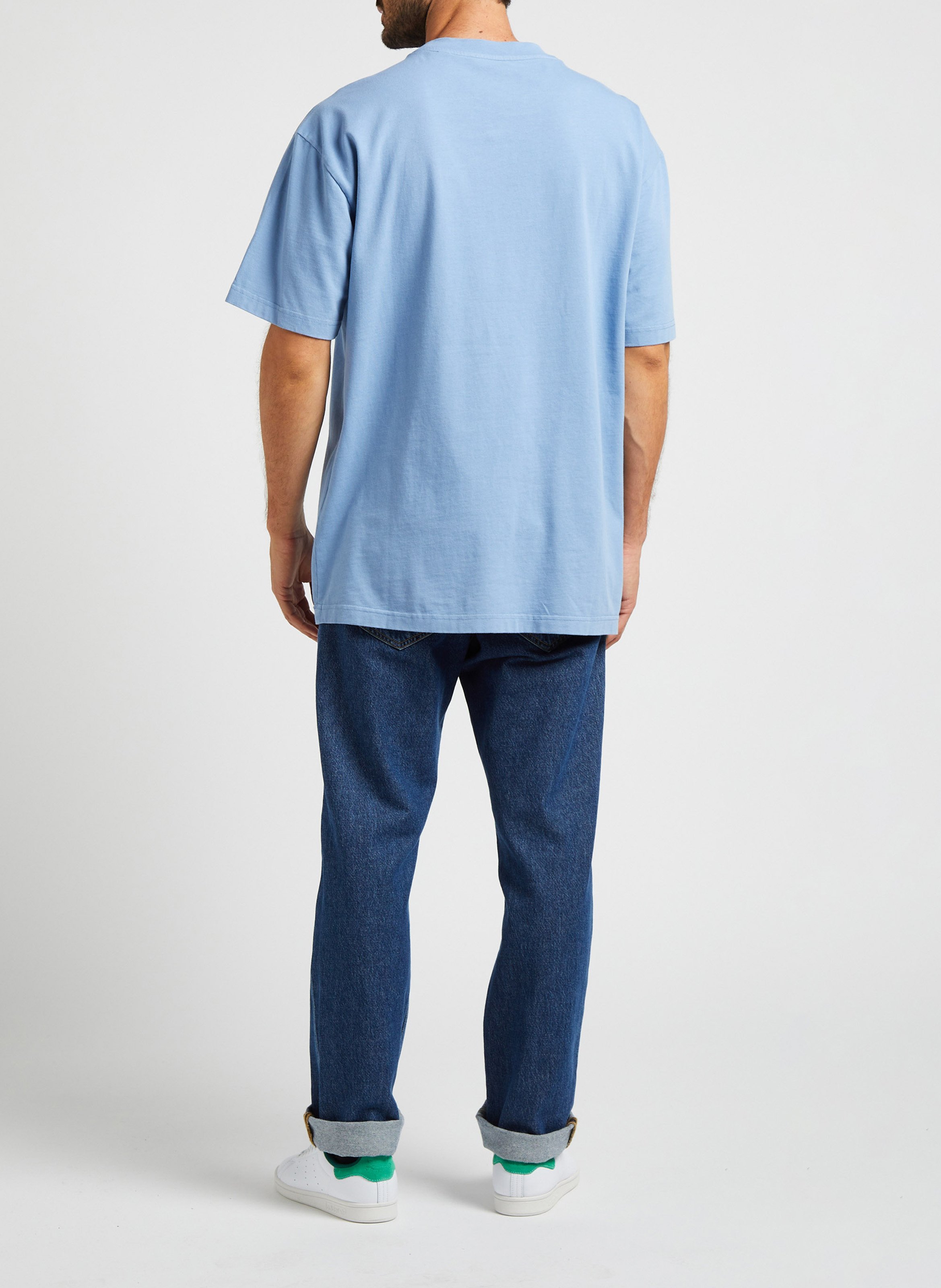 Tee-shirt col rond oversize en coton bio KNOWLEDGE COTTON APPAREL Bleu