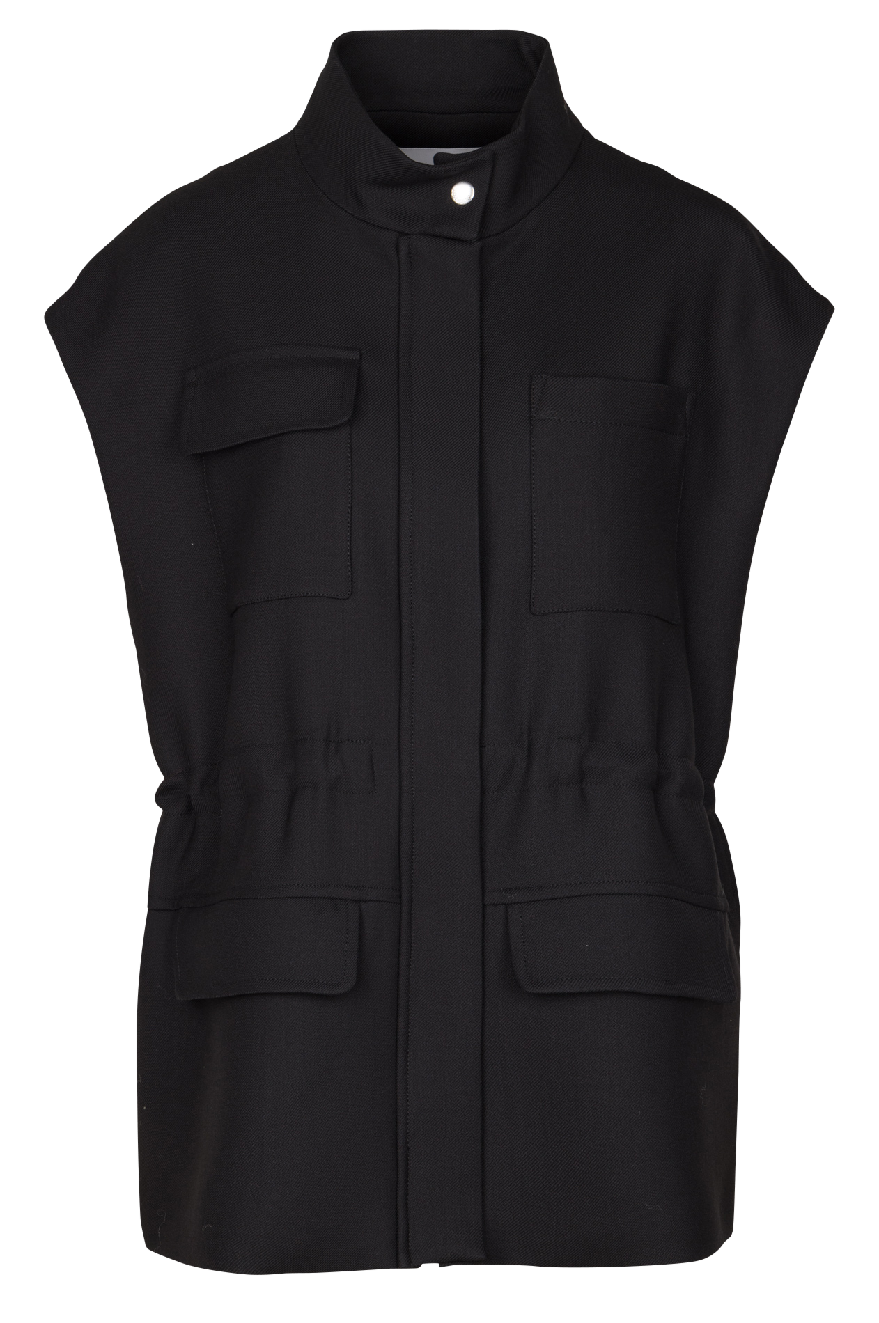 Veste col montant en laine mélangée MARGAUX LONNBERG Noir