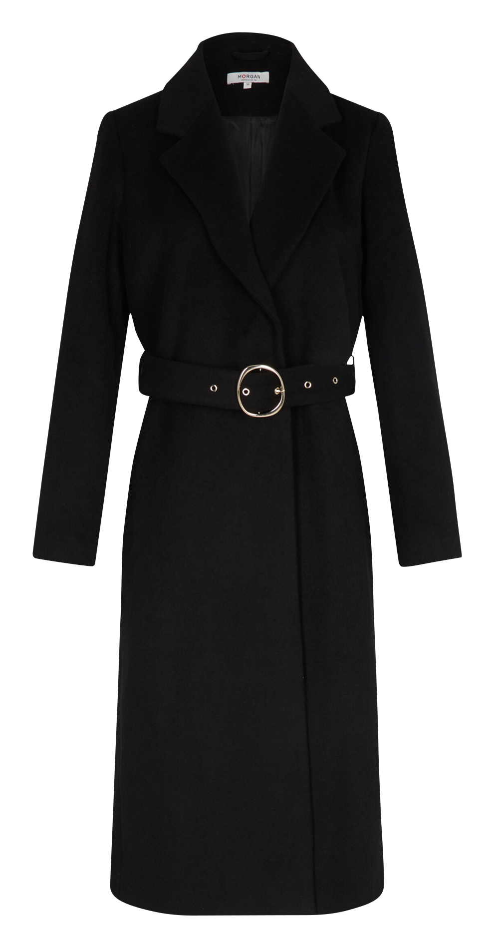 Manteau ceinturé en laine mélangée MORGAN Noir