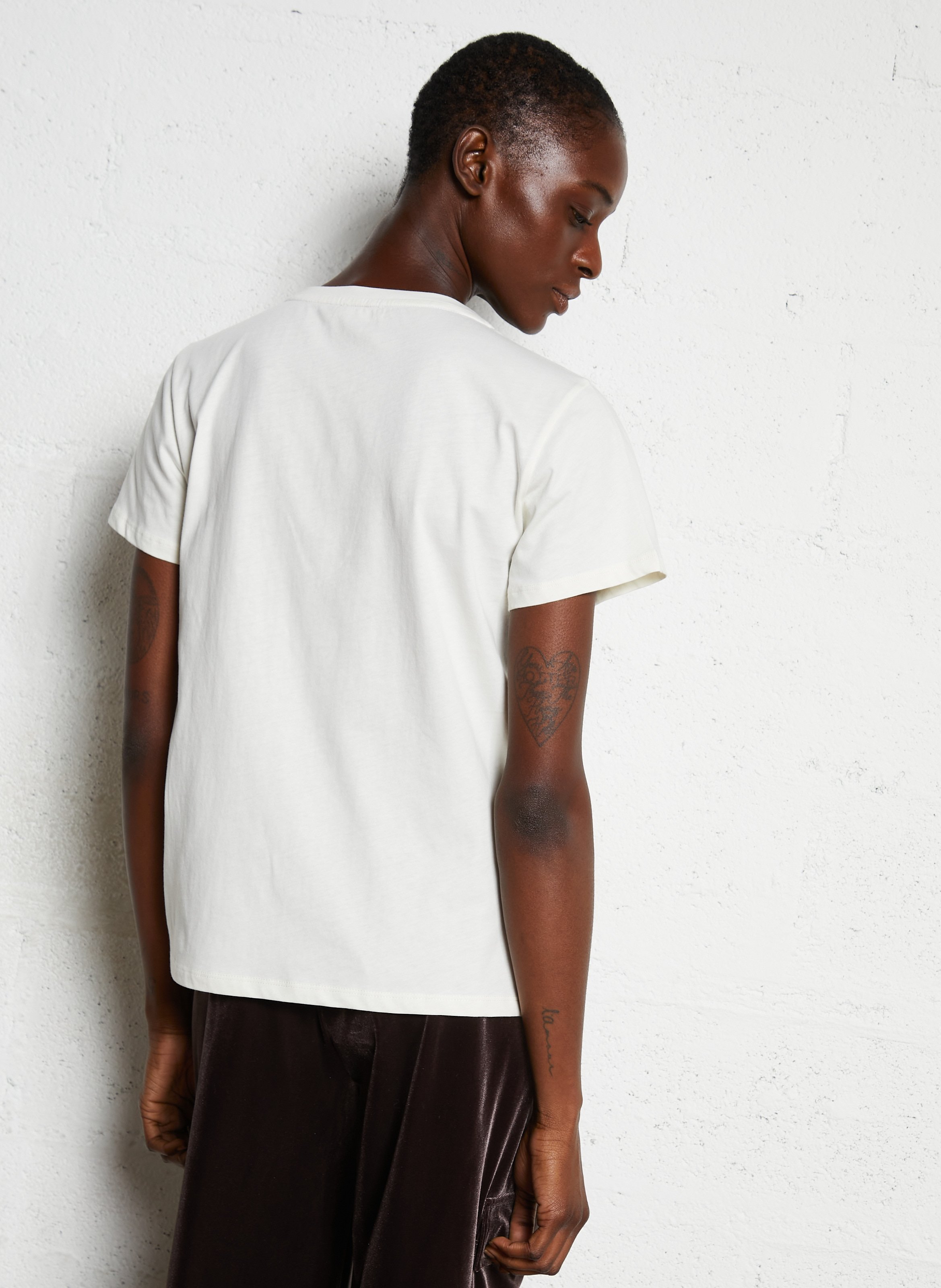 Clara short-sleeved embroidered cotton T-shirt LIU JO White