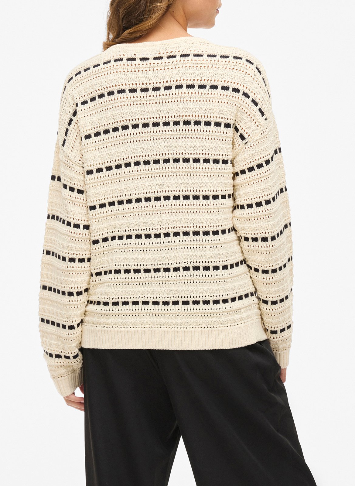 Pull col rond en coton mélangé VILA Beige