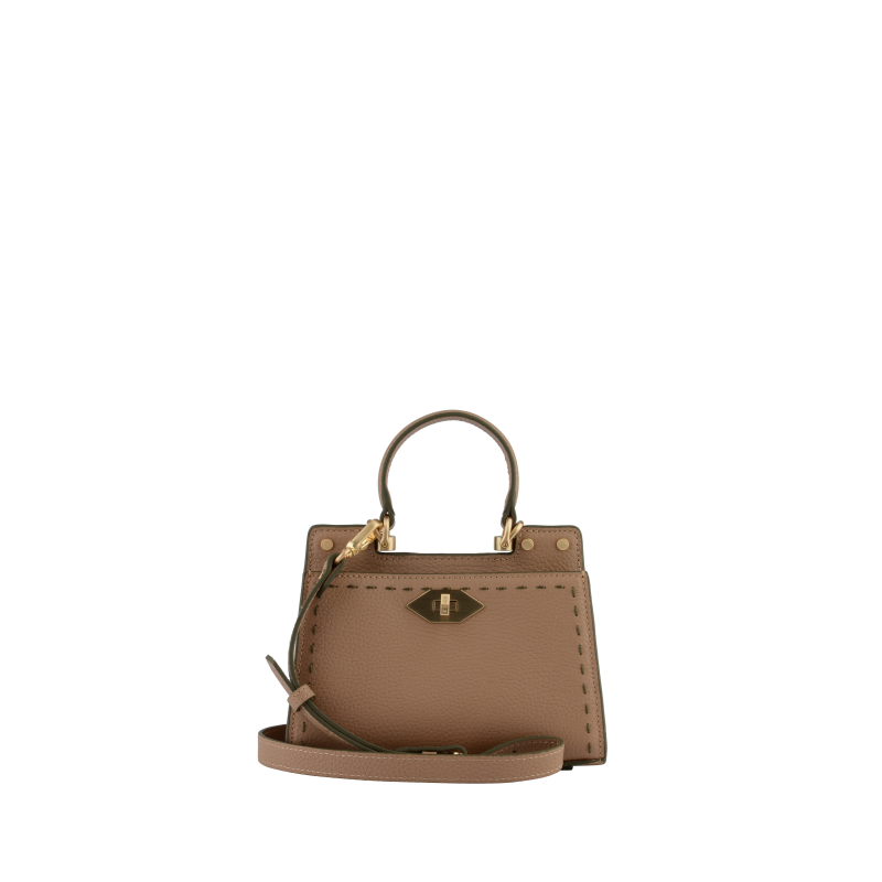Handbag - cowhide leather POURCHET Brown
