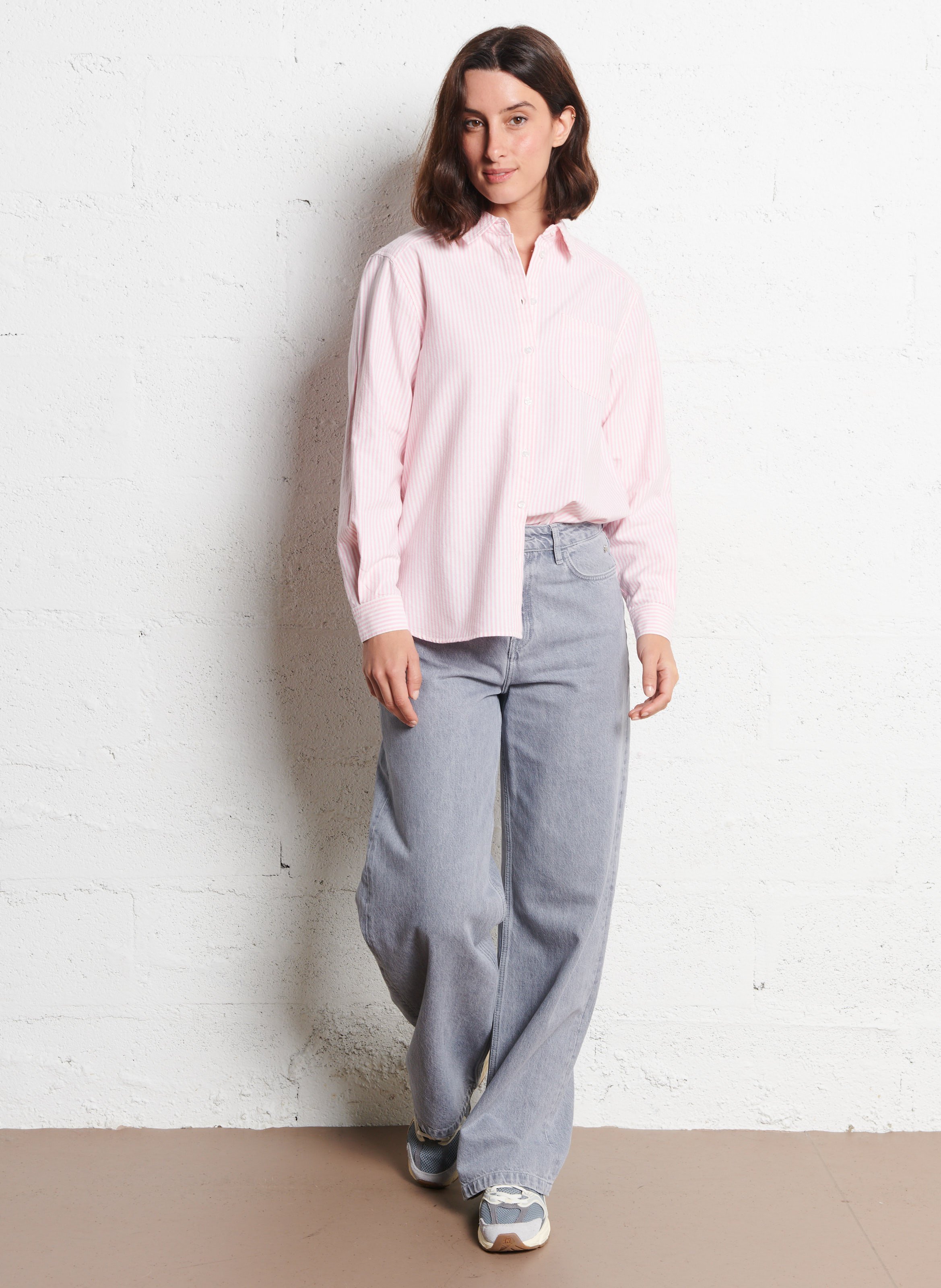 Chemise col classique en coton MAISON 123 Rose