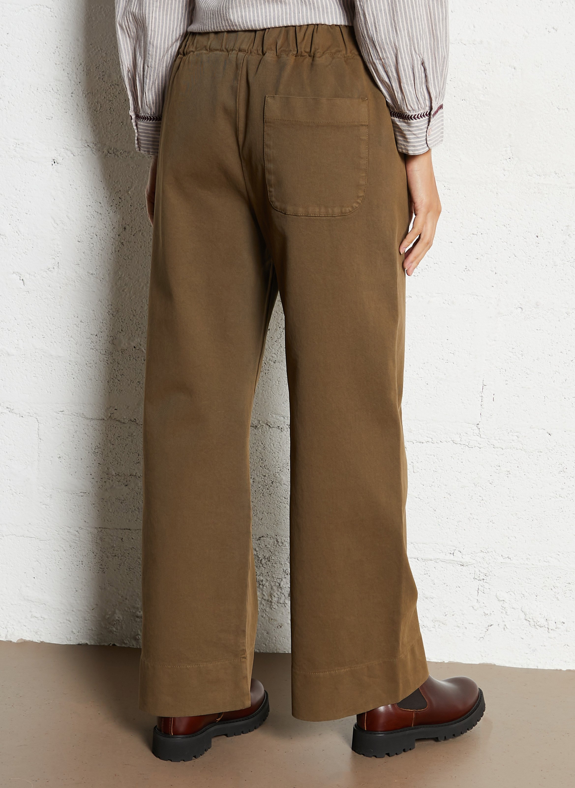 Pantalon large en coton mélangé HOD PARIS Vert