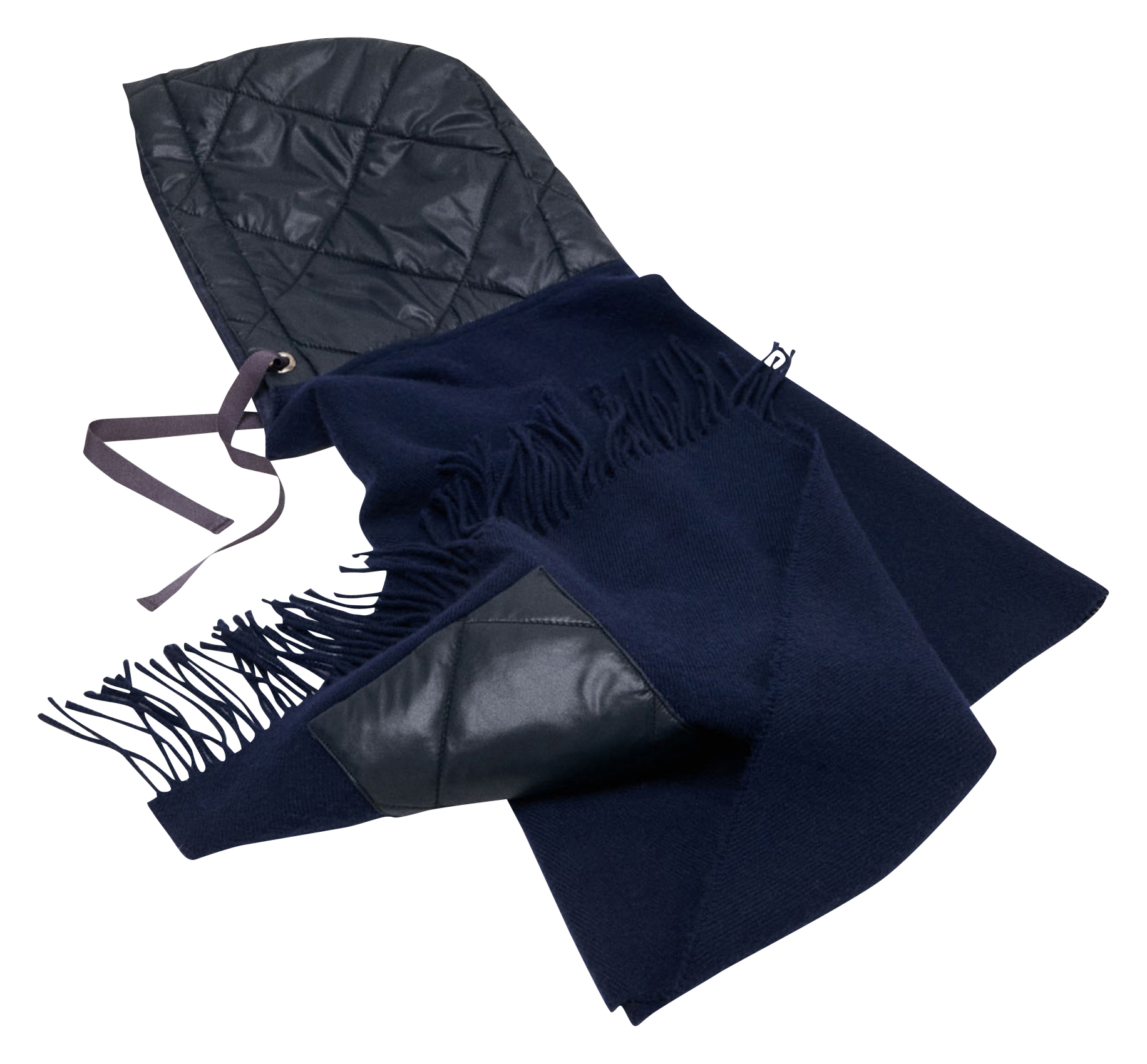 Echarpe à capuche en laine MAJE Bleu