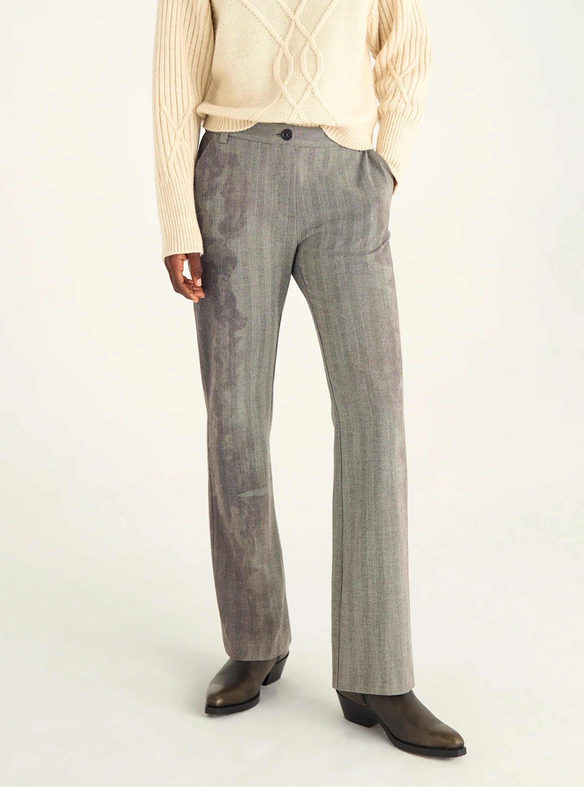 Norton printed straight trousers COTELAC Black