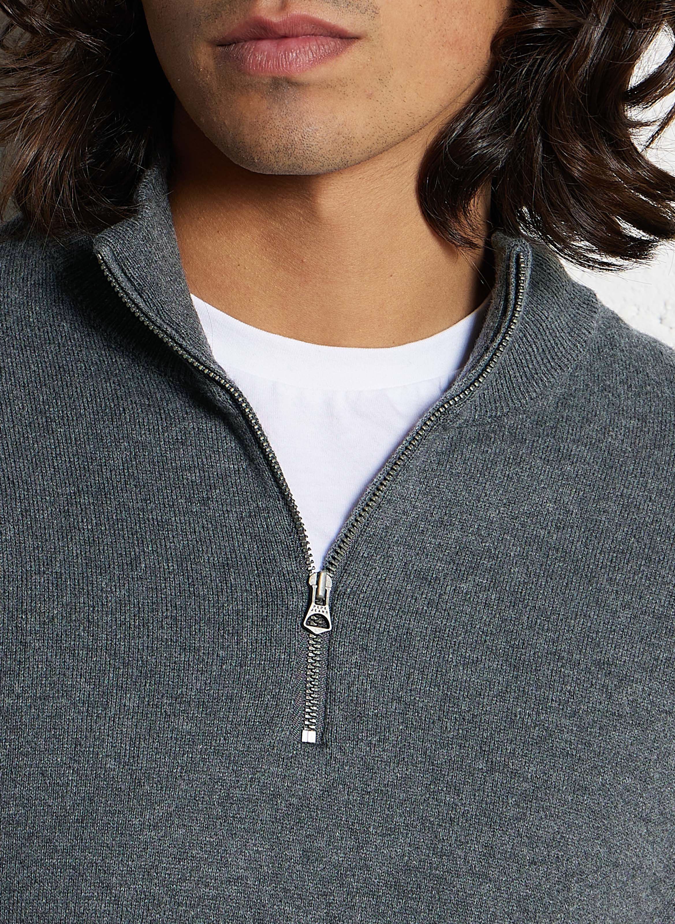 Gerader Pullover mit Stehkragen aus Baumwolle und Kaschmir PEPE JEANS Grau