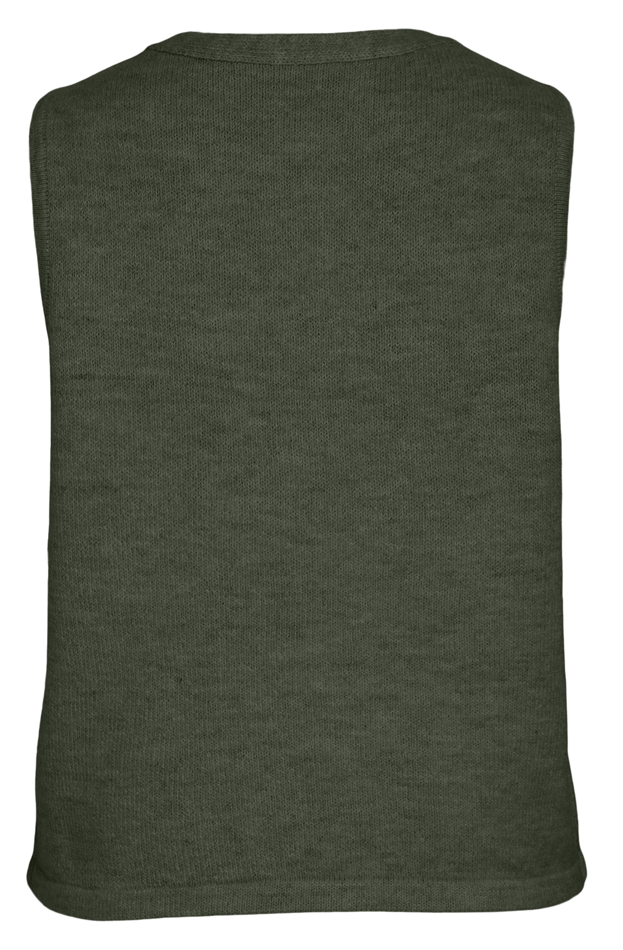 Straight V-neck vest in recycled knit VILA Green