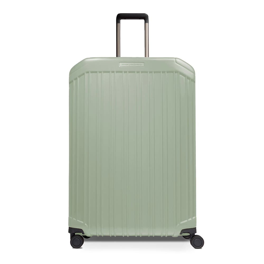 Large expandable 4-wheel trolley suitcase with TSA lock and removable washable lining PIQUADRO Green