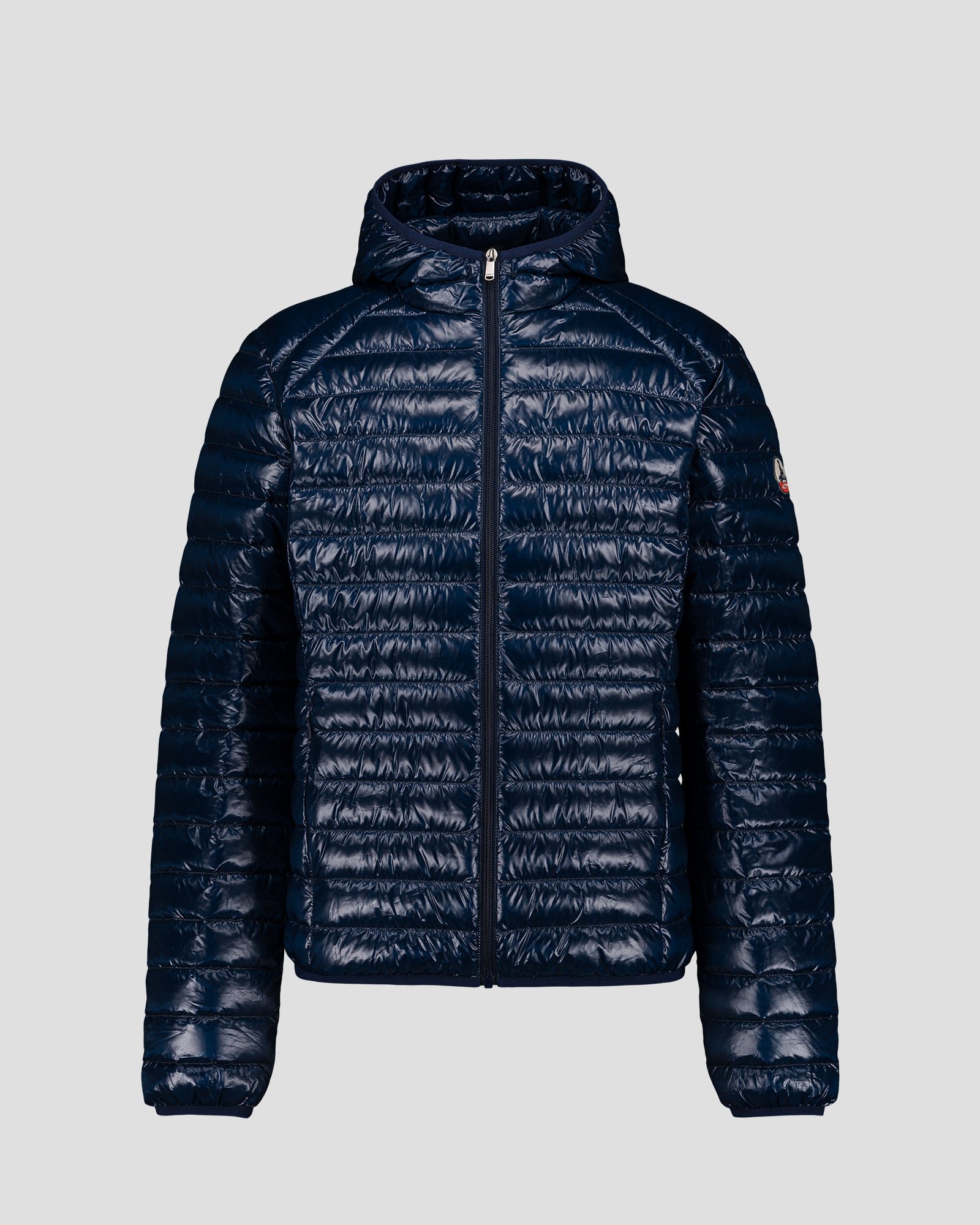 Lightweight shiny hooded down jacket JOTT Blue