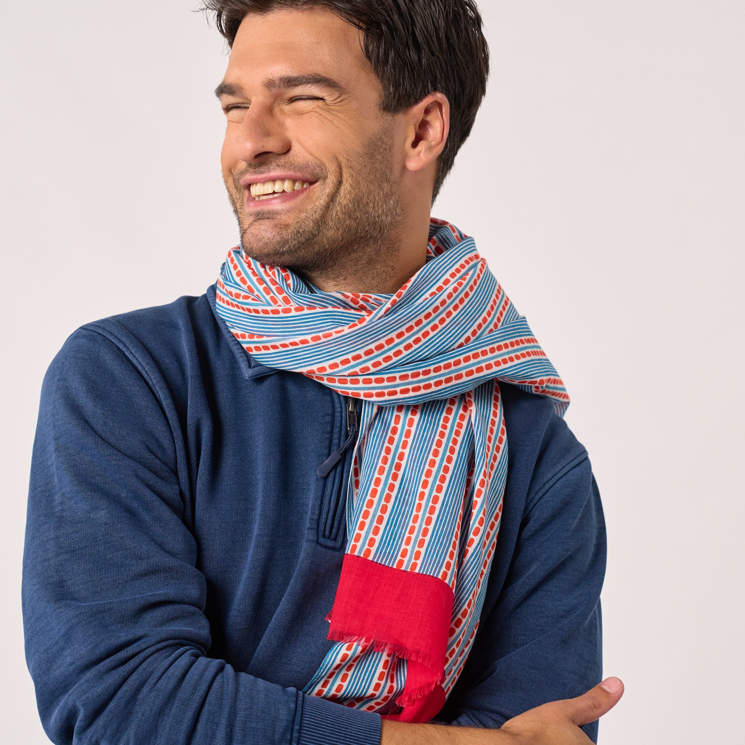 Organic cotton scarf BILLYBELT Blue