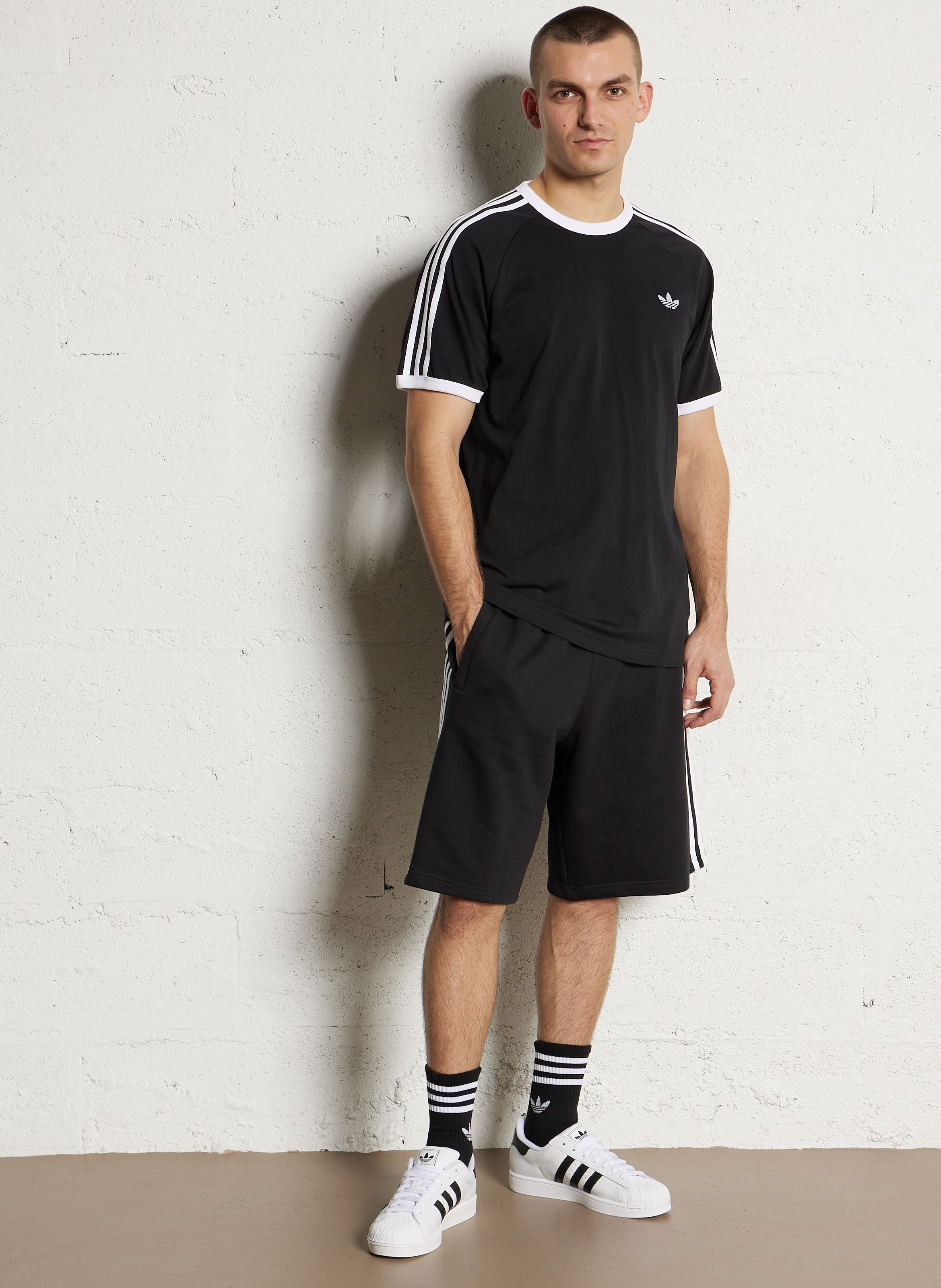 Contrasting leather-effect low-top sneakers ADIDAS White