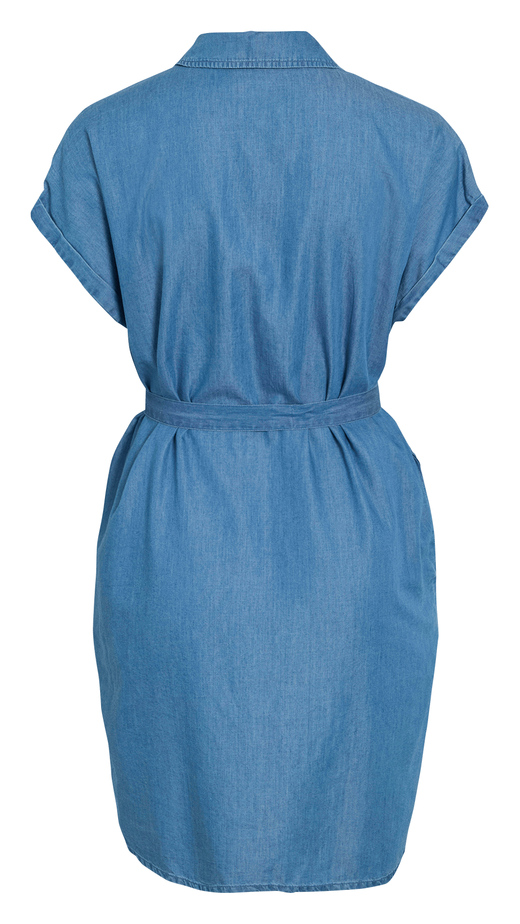 Robe courte col classique en coton bio mélangé VILA Bleu