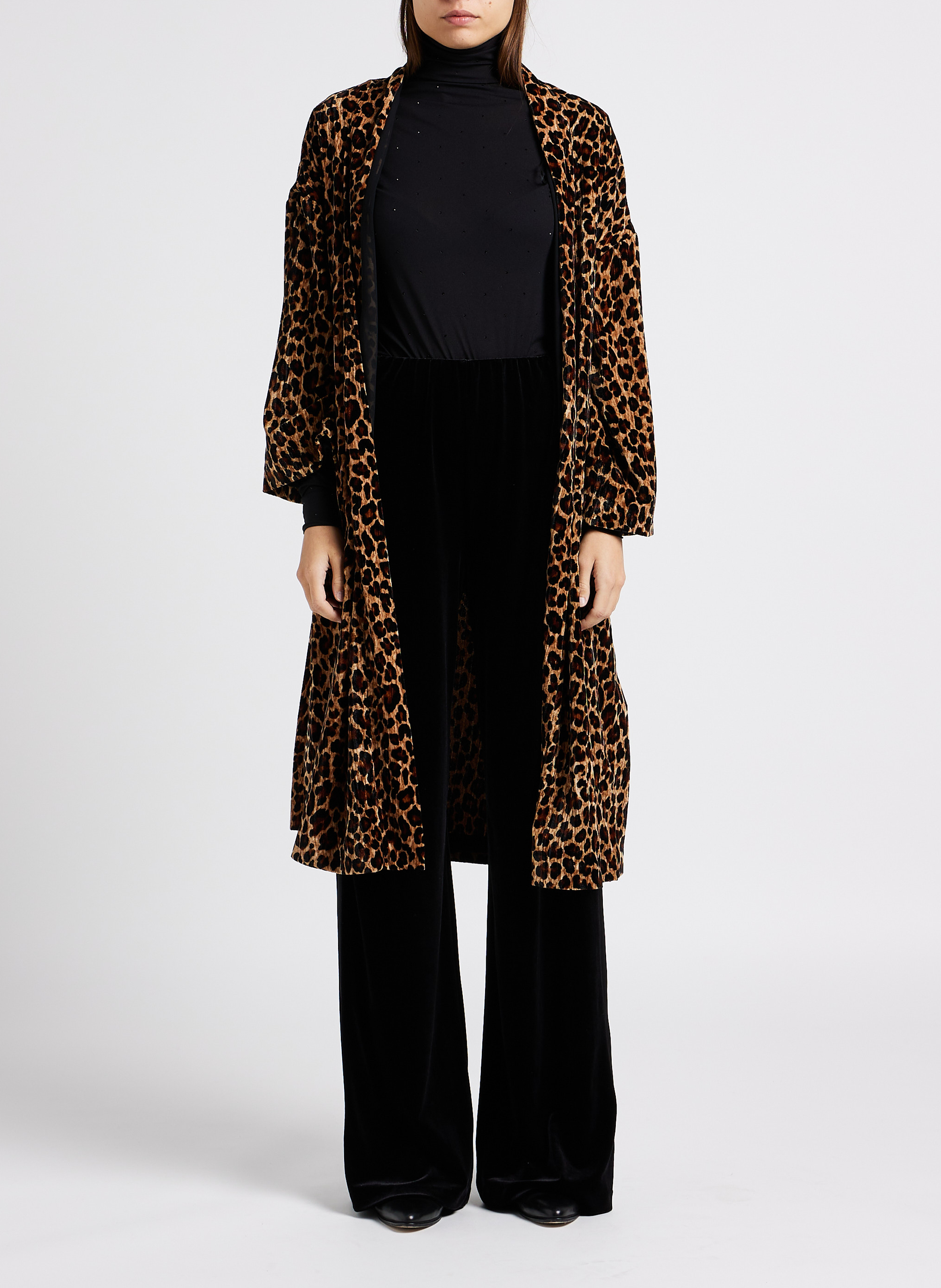 Abrigo recto de terciopelo estampado MAX&Co. Multicolor