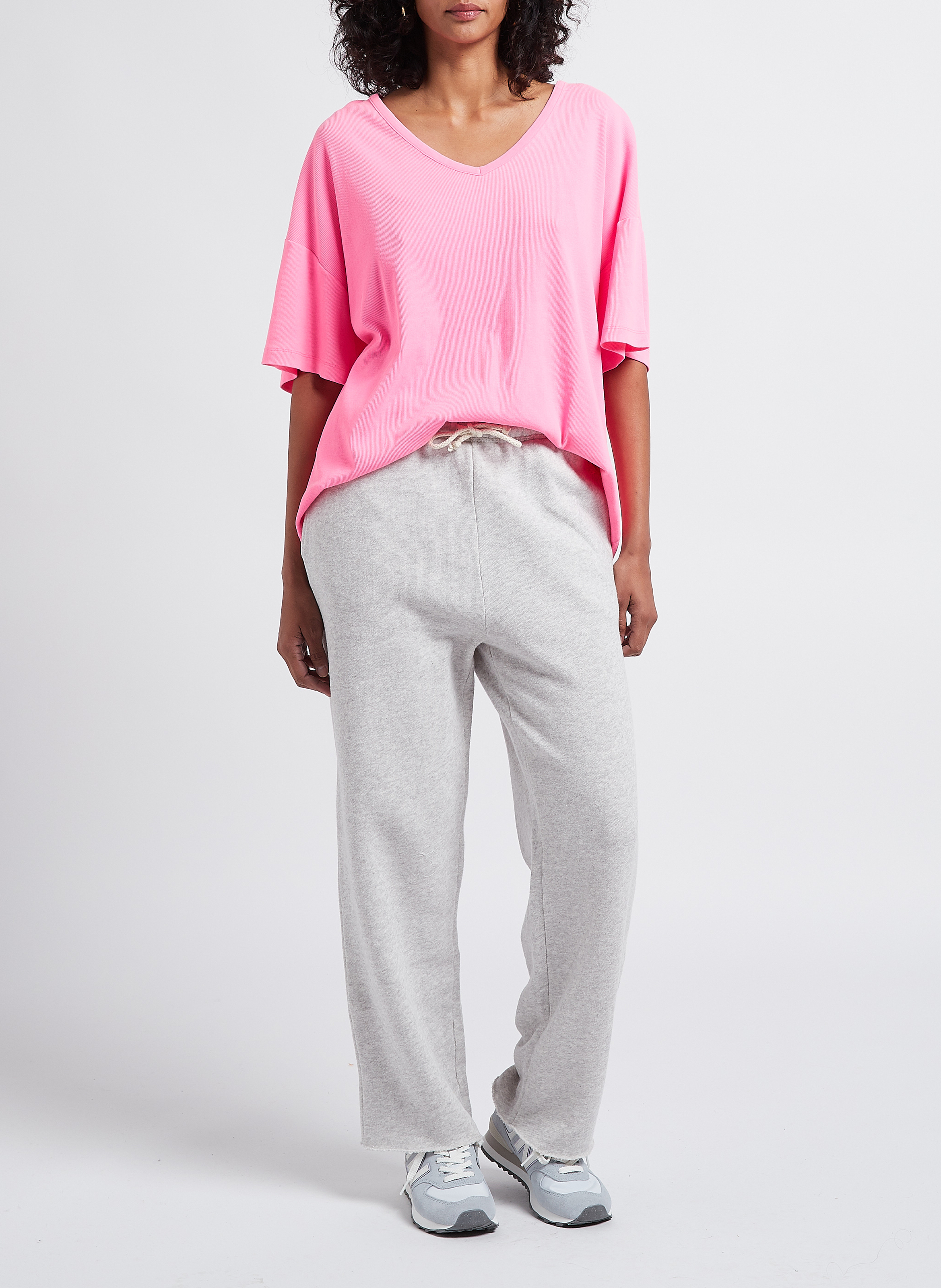 Jogging droit en coton AMERICAN VINTAGE Gris