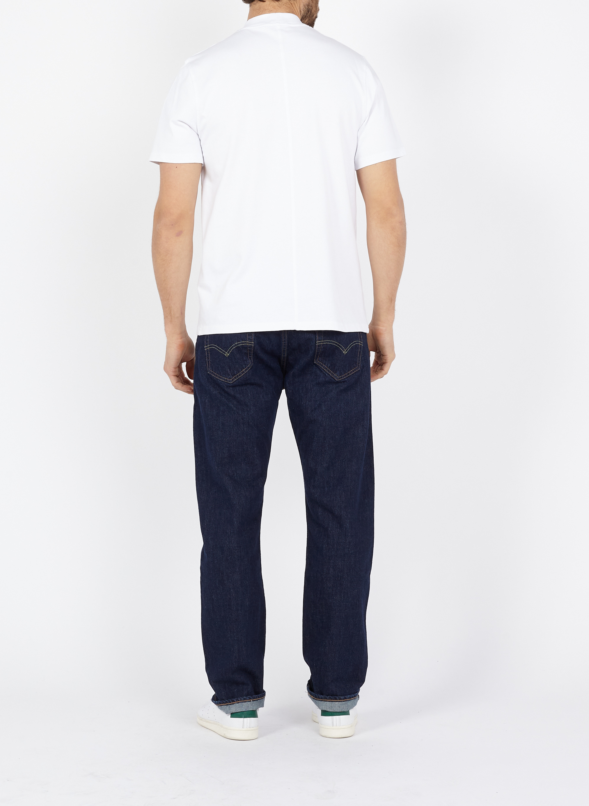 T-Shirt aus Bio-Baumwolle mit Stehkragen, Regular Fit SAMSOE SAMSOE Weiss