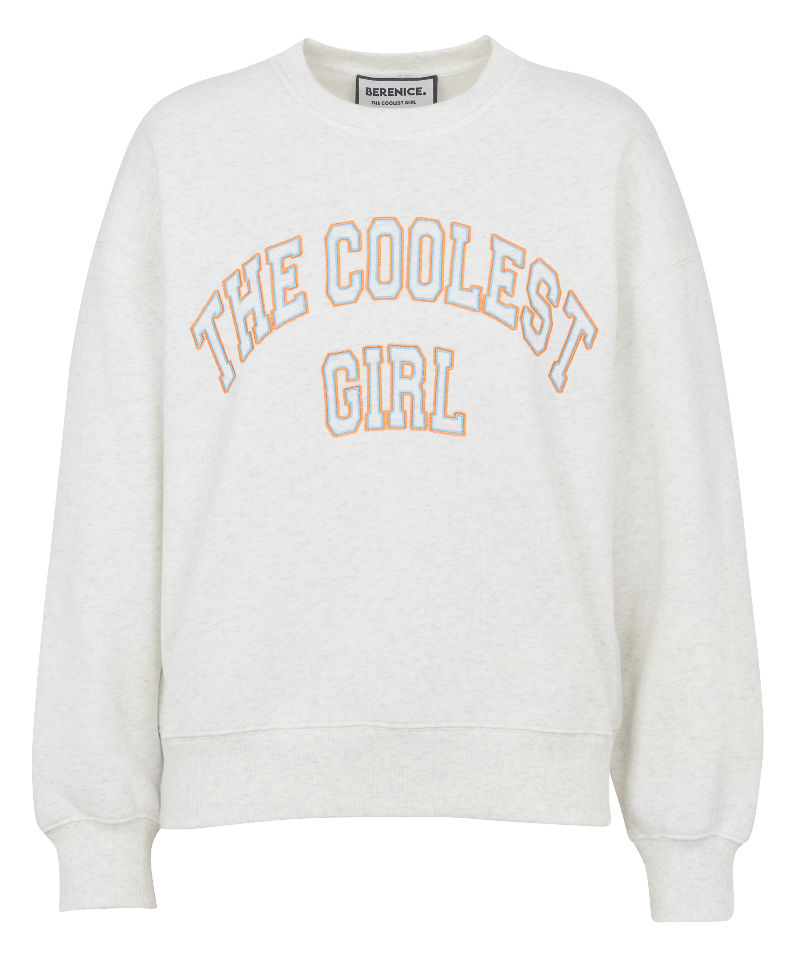 Ruime sweater met ronde hals en borduursel BERENICE Grijs