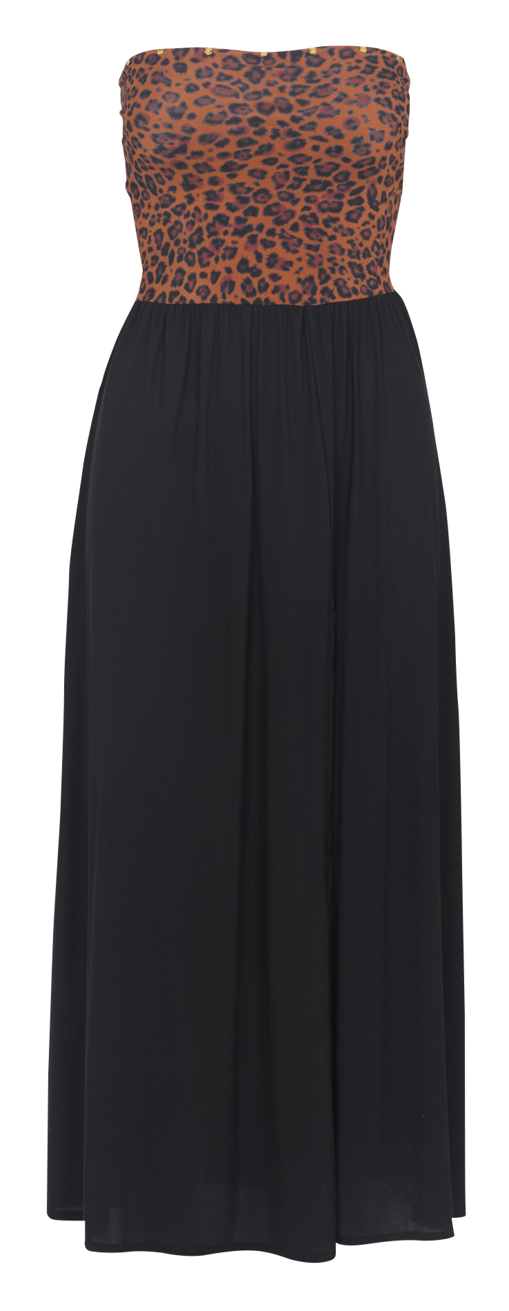 Robe midi bustier léopard  BANANA MOON Marron