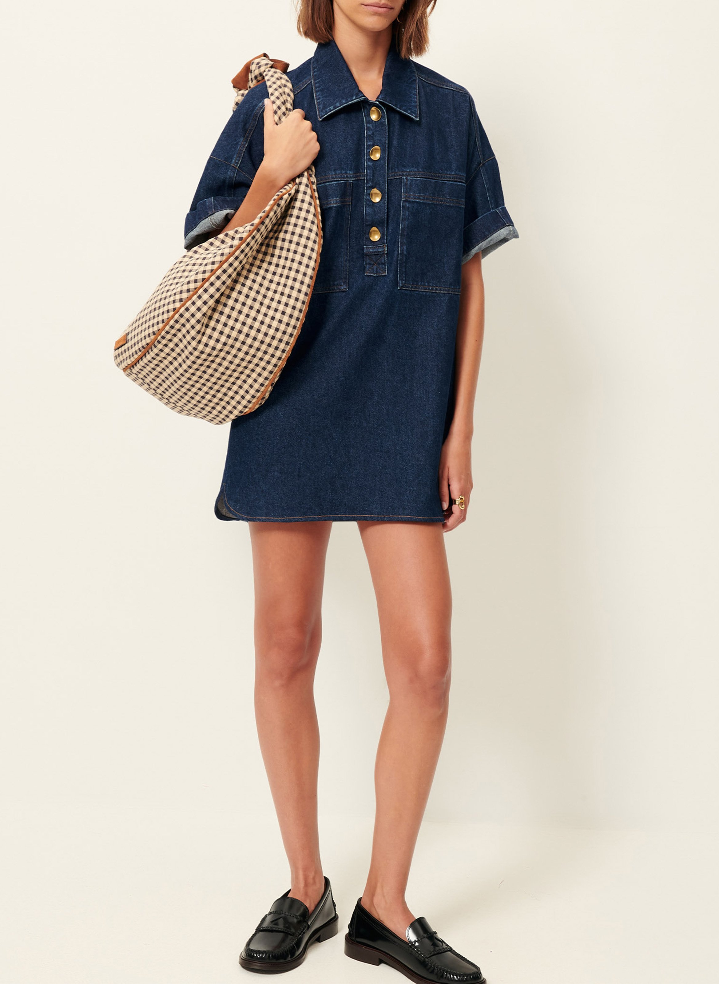 Korte wijde spijkerjurk SESSUN Blauw