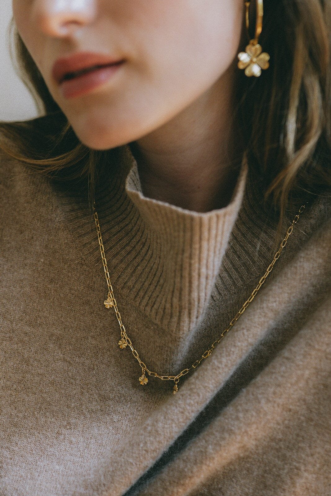 Gold-plated clover necklace Golden