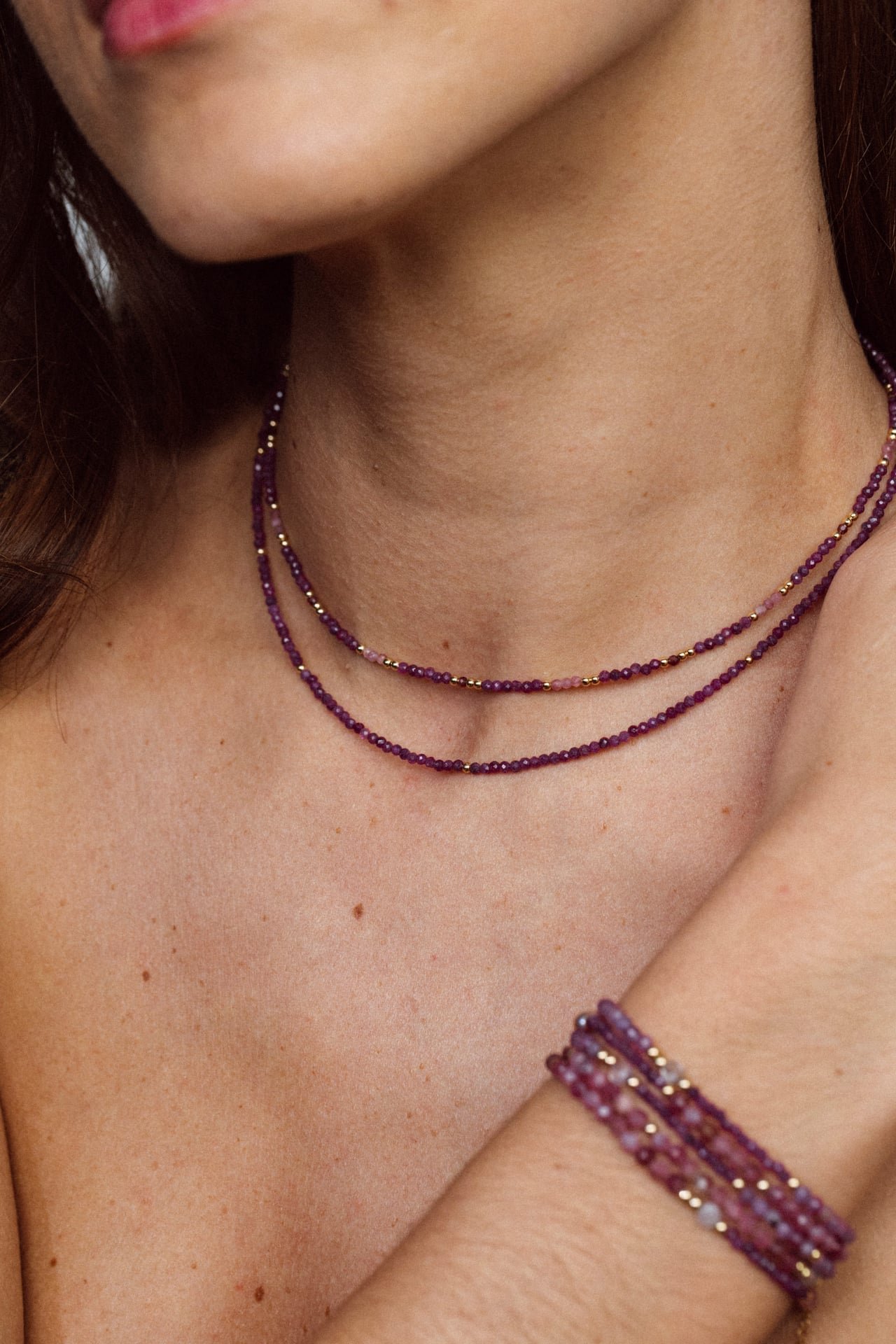 40cm necklace - ruby YAY Golden