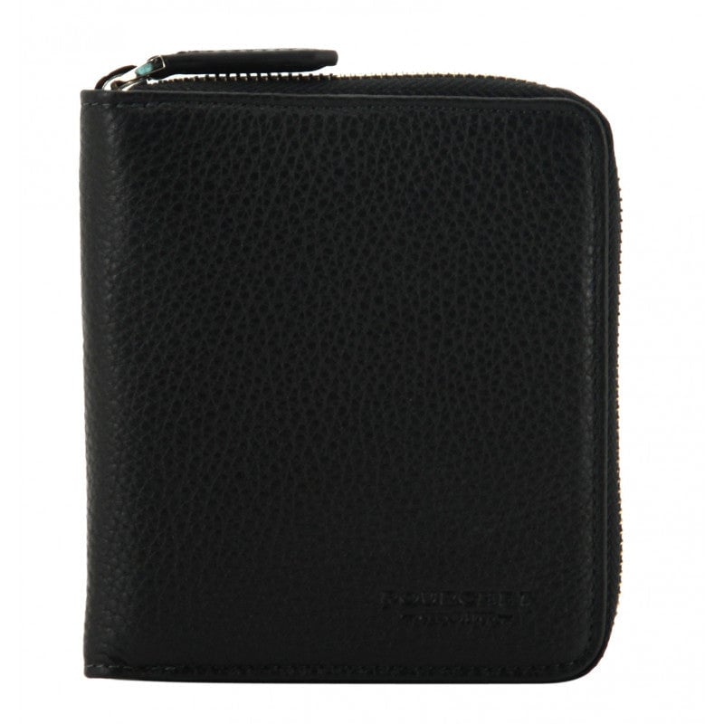 Calfskin leather wallet POURCHET Black