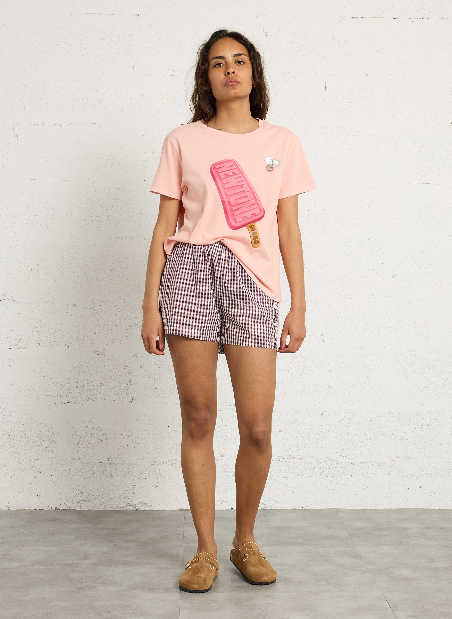 Tee-shirt col rond en coton NEWTONE Beige