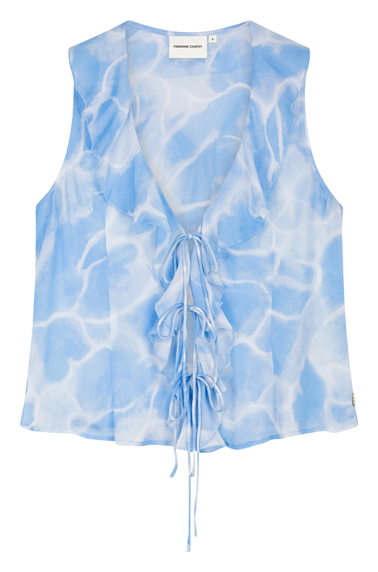 Chemise droite col V imprimé FABIENNE CHAPOT Bleu