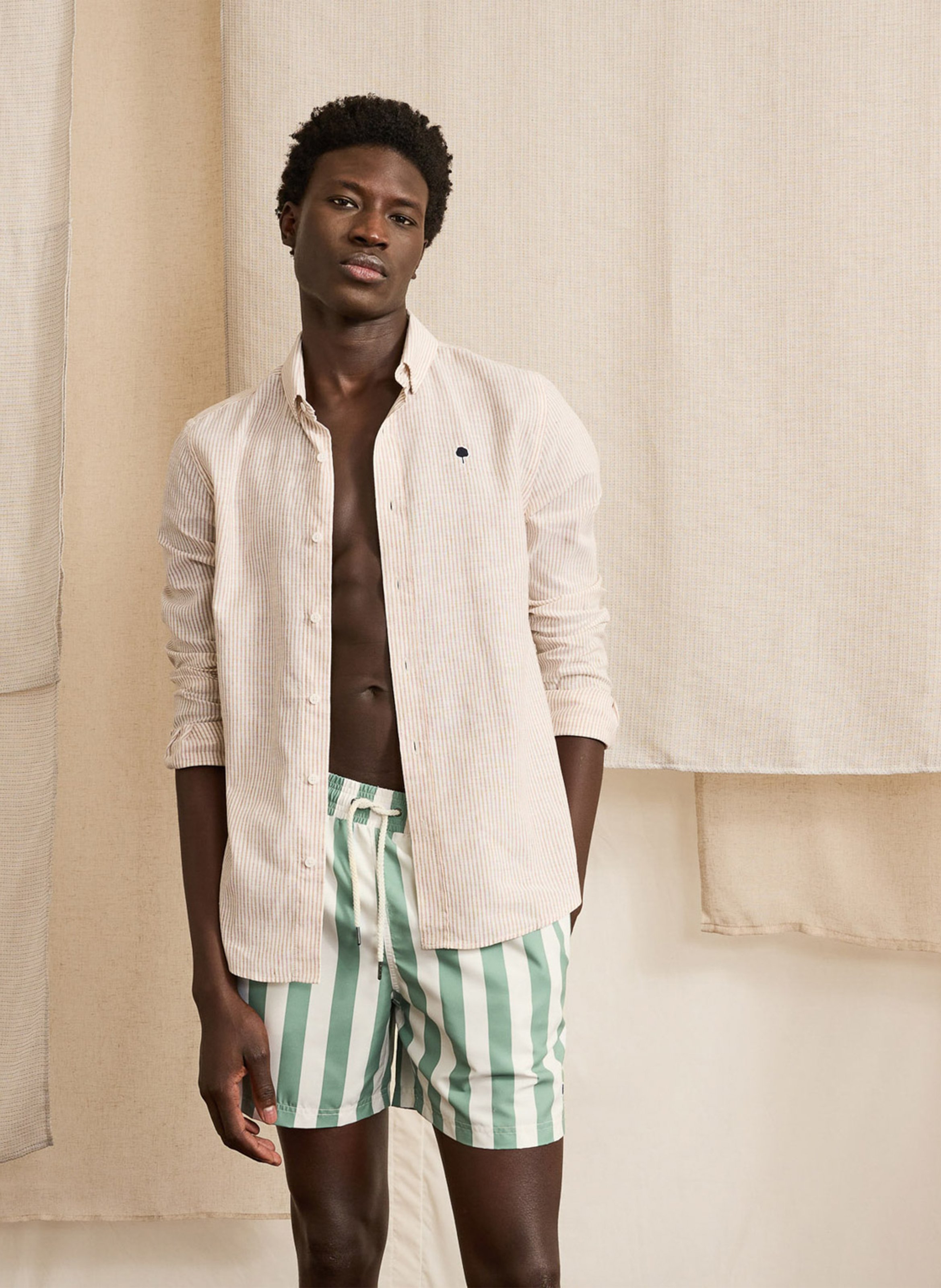 Gestreepte zwemshort FAGUO Groen