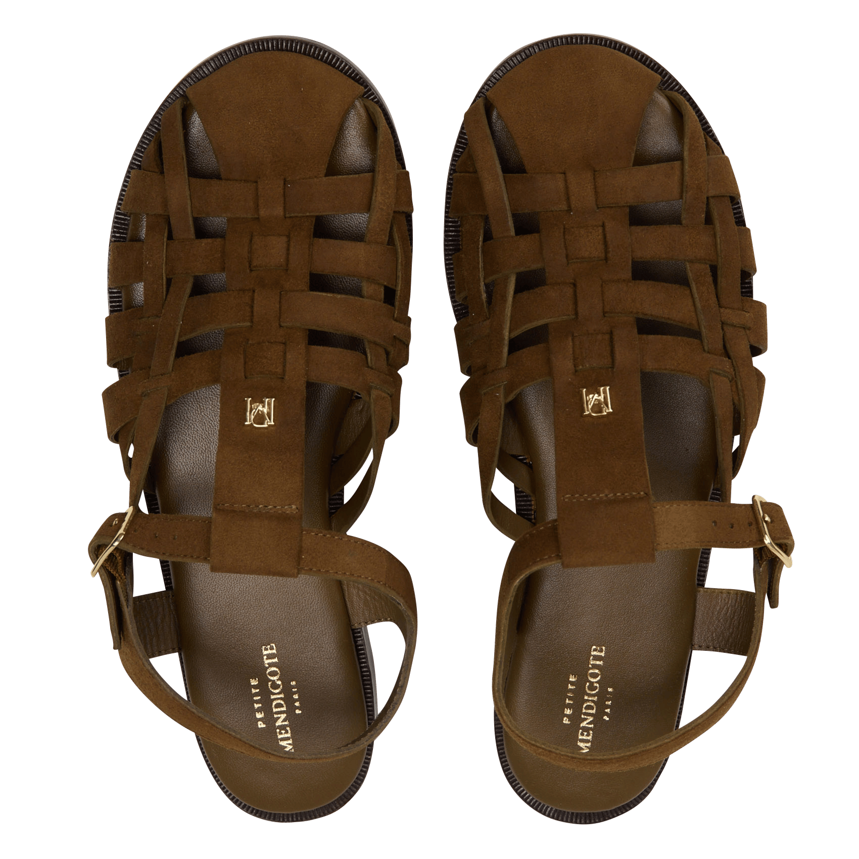 Leren sandalen PETITE MENDIGOTE Bruin