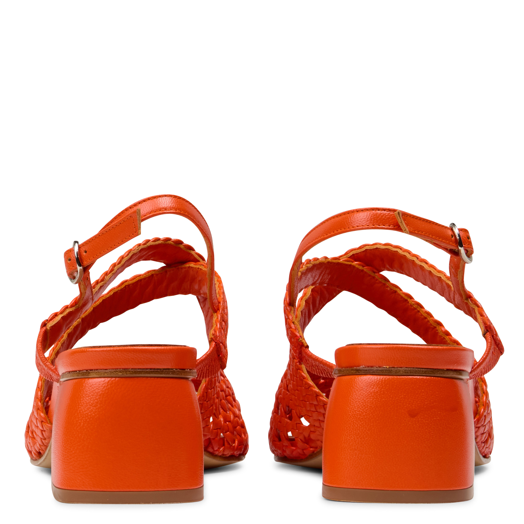 Halfhoge, leren sandalen NAGUISA Oranje