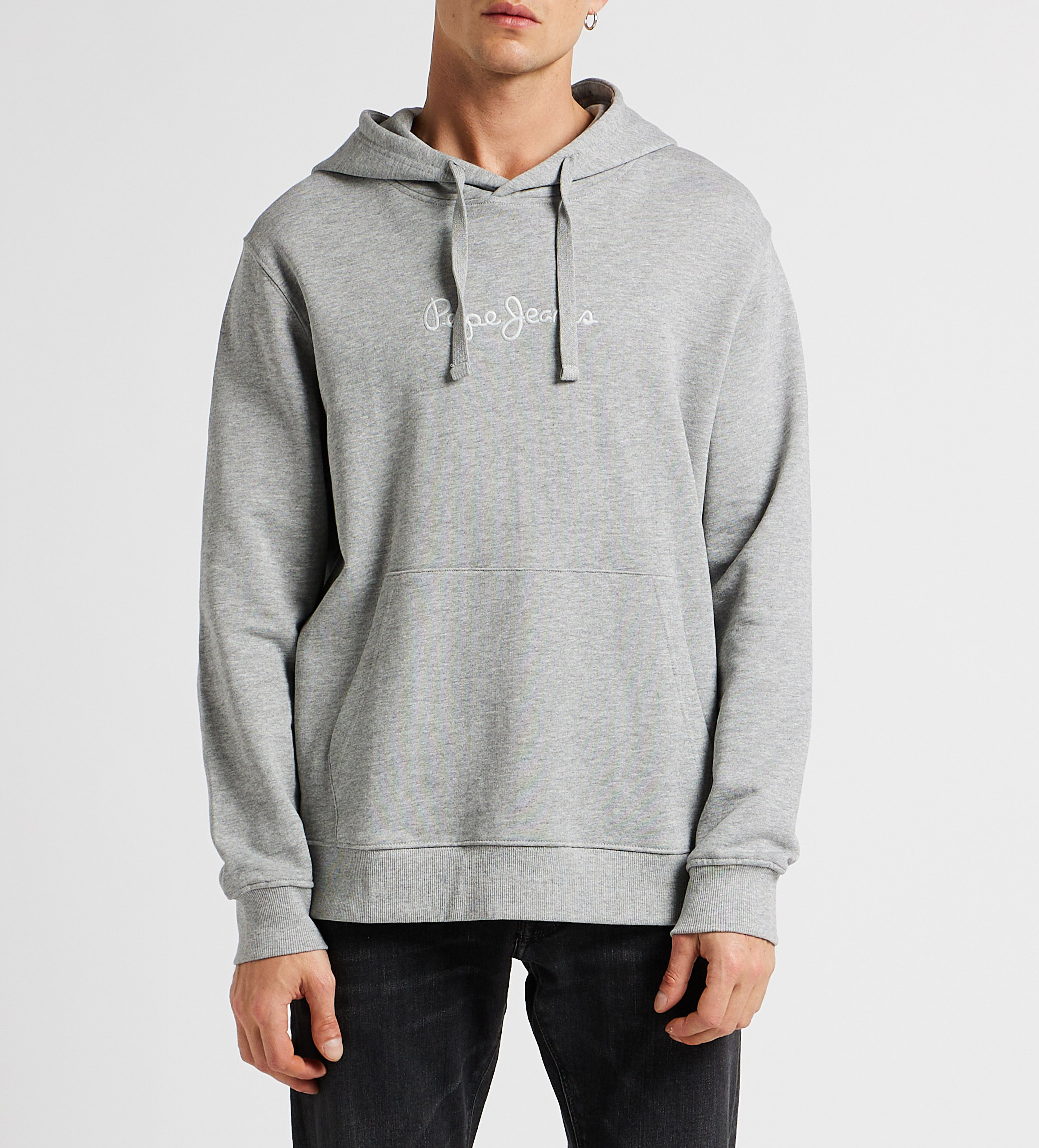 Oversized cotton chiné hoodie PEPE JEANS Grey