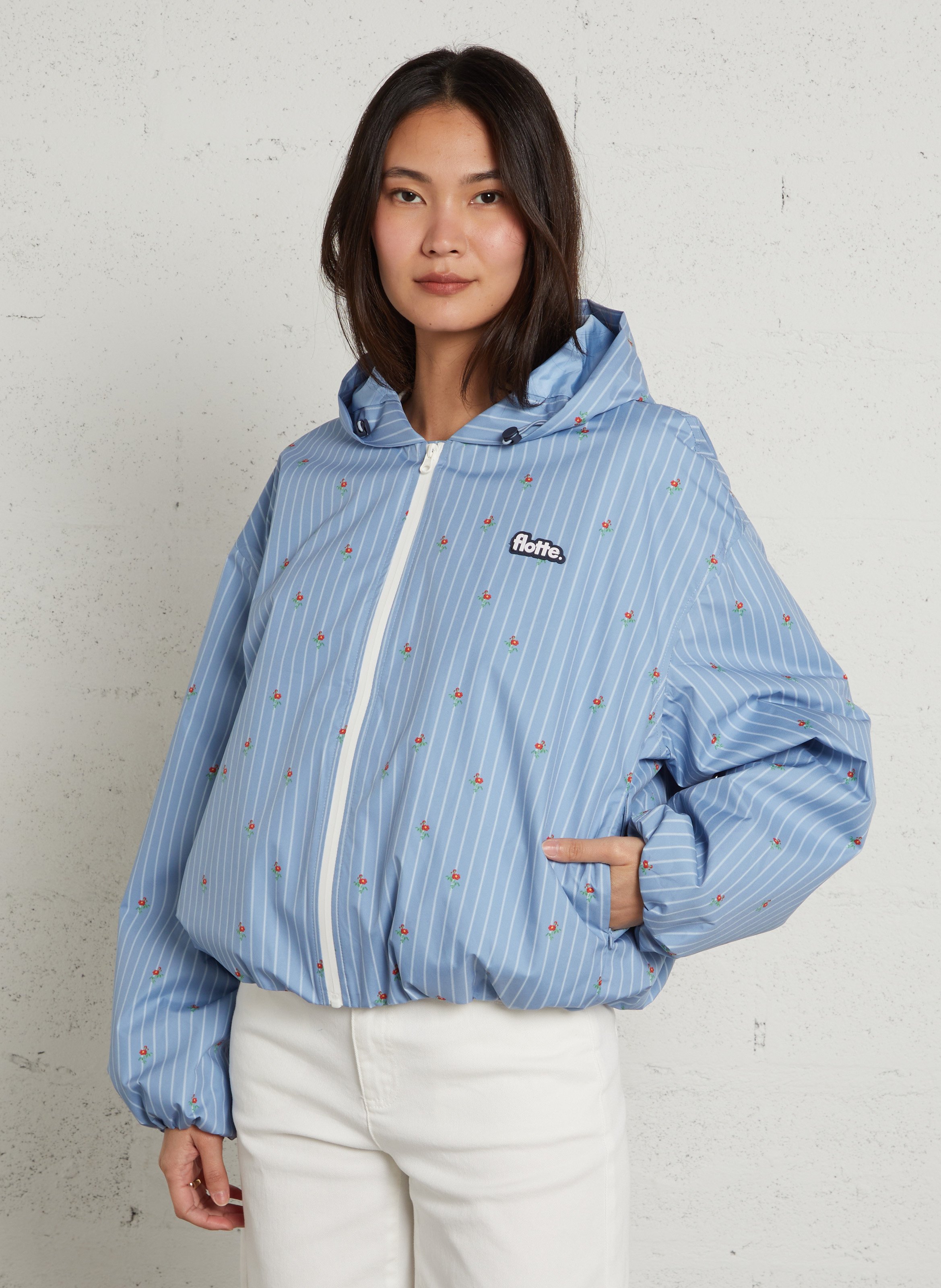 Regenmantel mit Rundhalsausschnitt und Karomuster FLOTTE