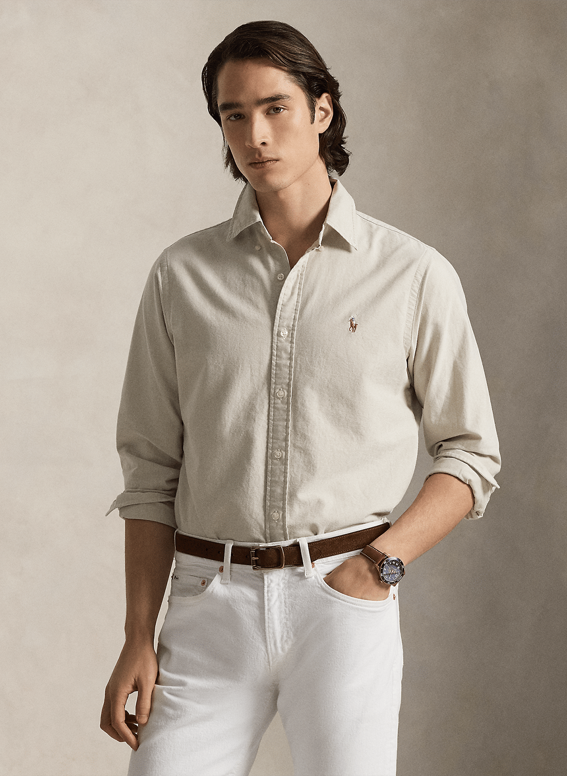 Slim-fit cotton shirt with classic collar POLO RALPH LAUREN