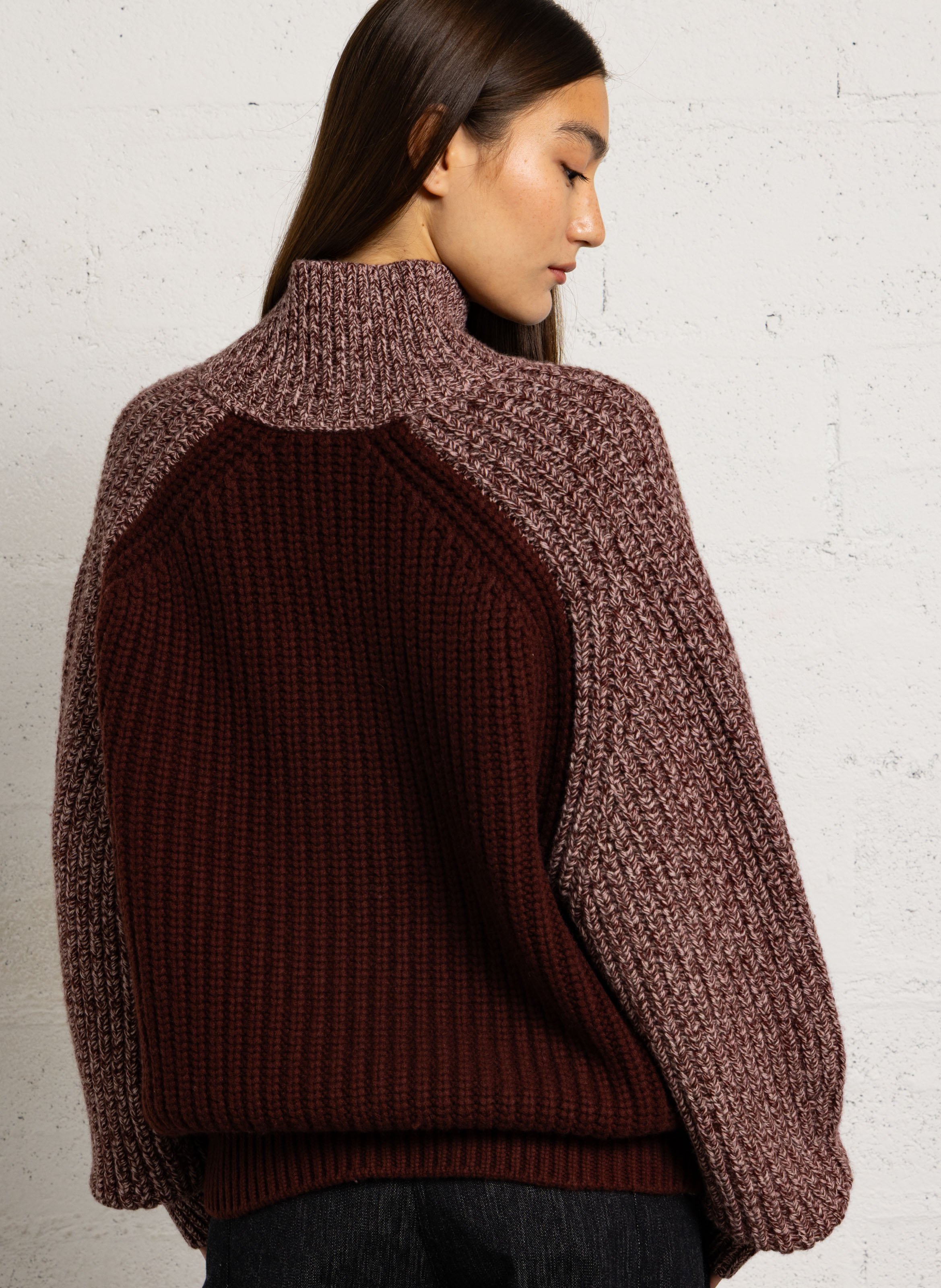Oversized wool and cashmere sweater ANTIK BATIK Plums