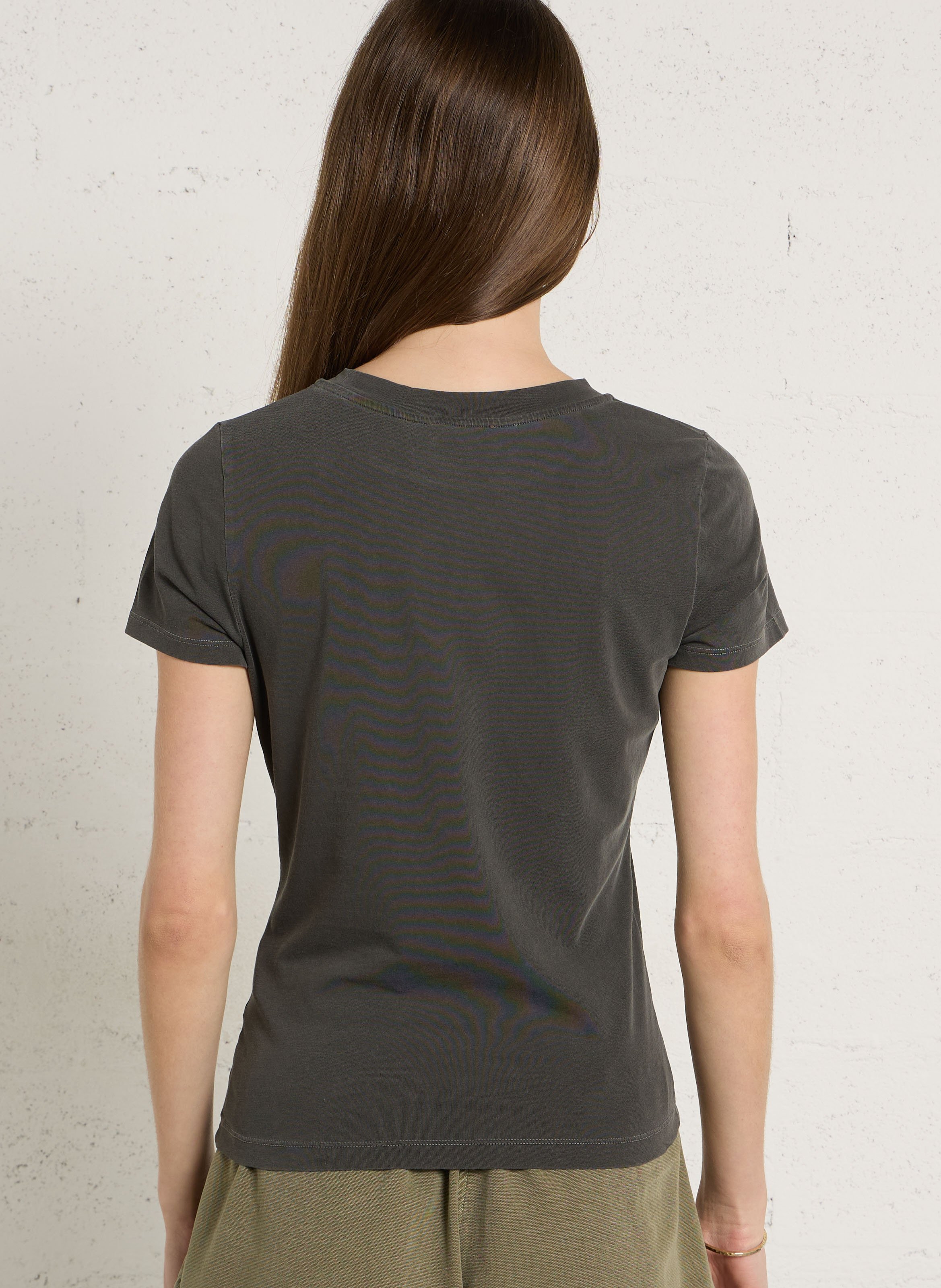 Fitted cotton blend t-shirt AMERICAN VINTAGE Black