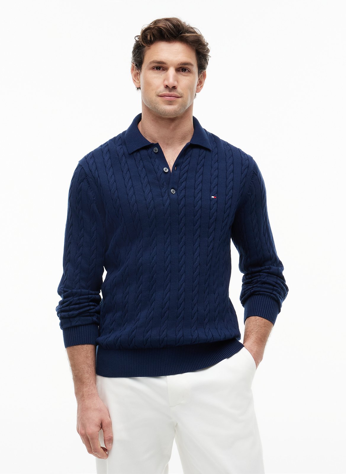 Regular-Fit Pullover aus Bio-Baumwolle TOMMY HILFIGER Blau