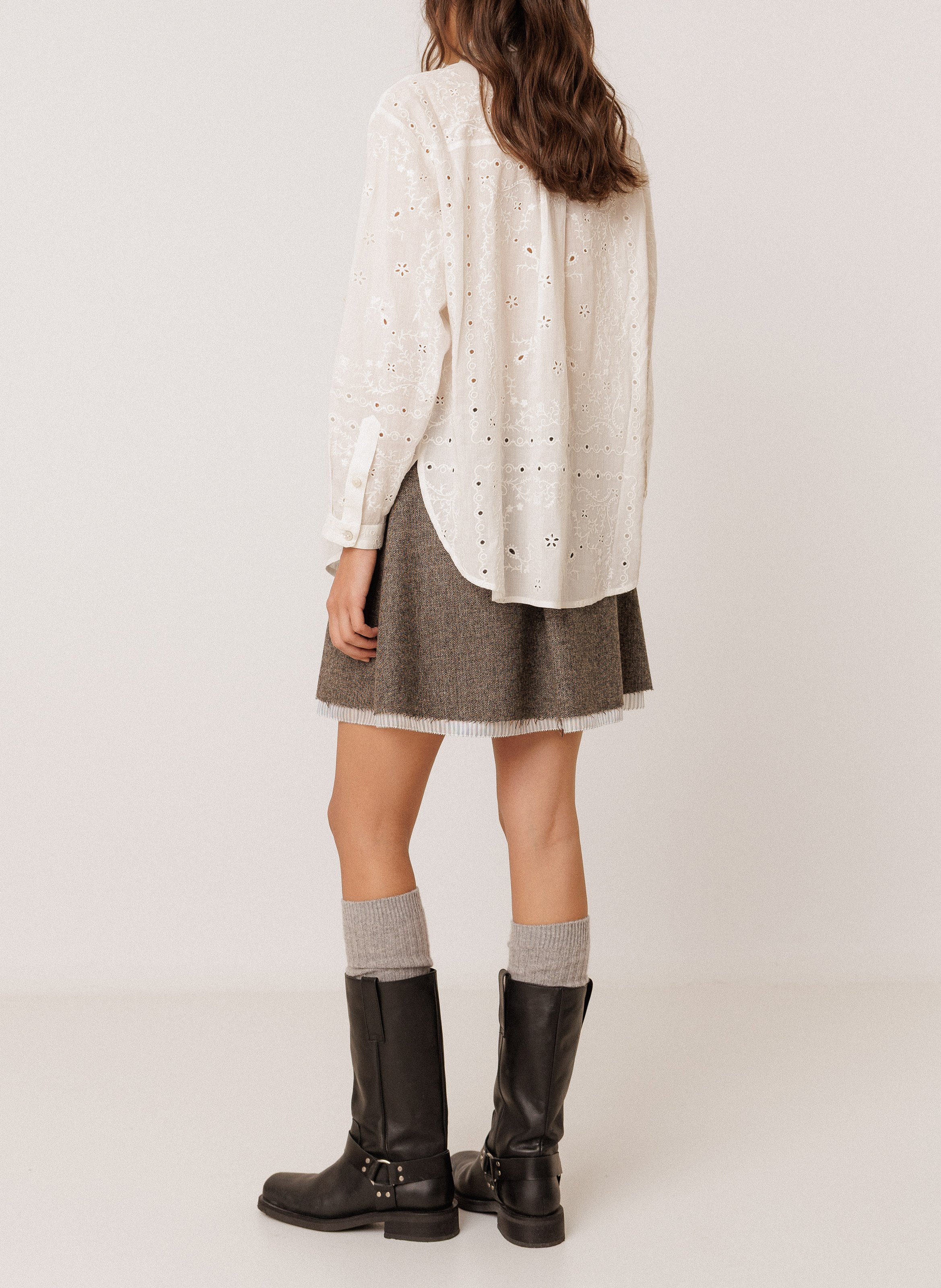 Oversized cotton shirt INDI & COLD White