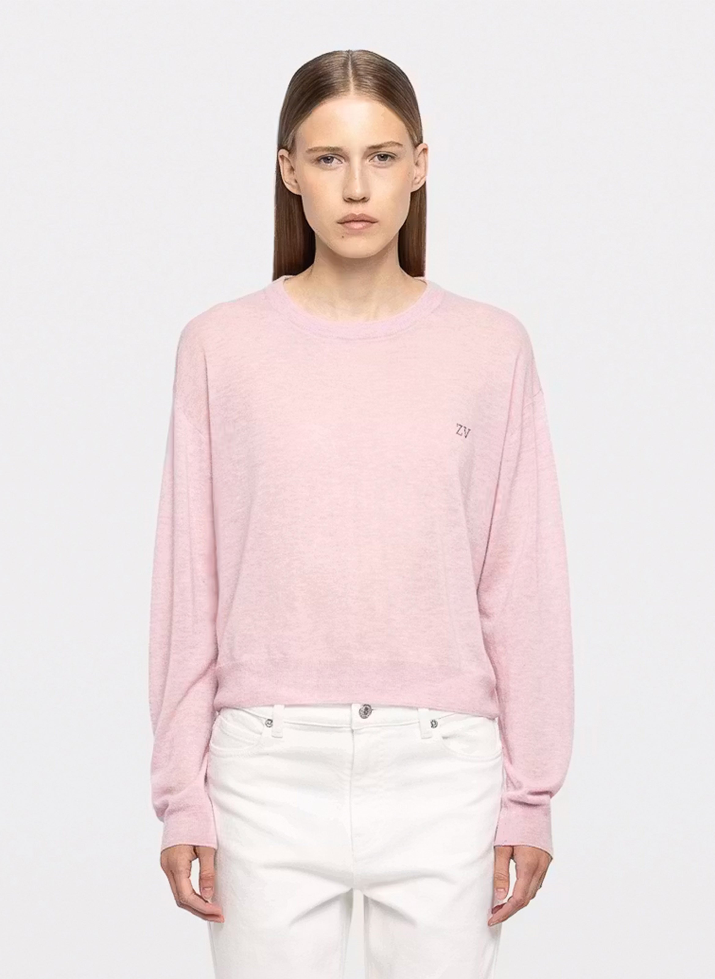 Oversized round neck cashmere sweater ZADIG&VOLTAIRE Pink