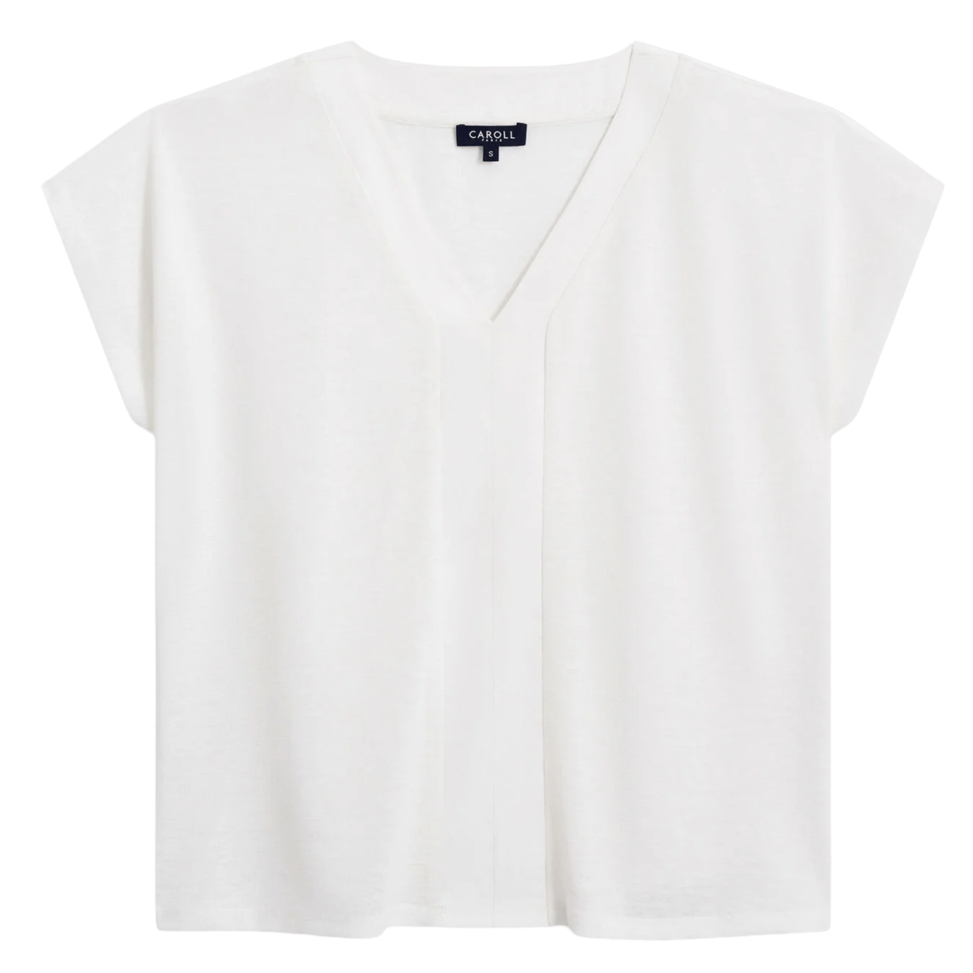 Tee-shirt col v CAROLL Beige
