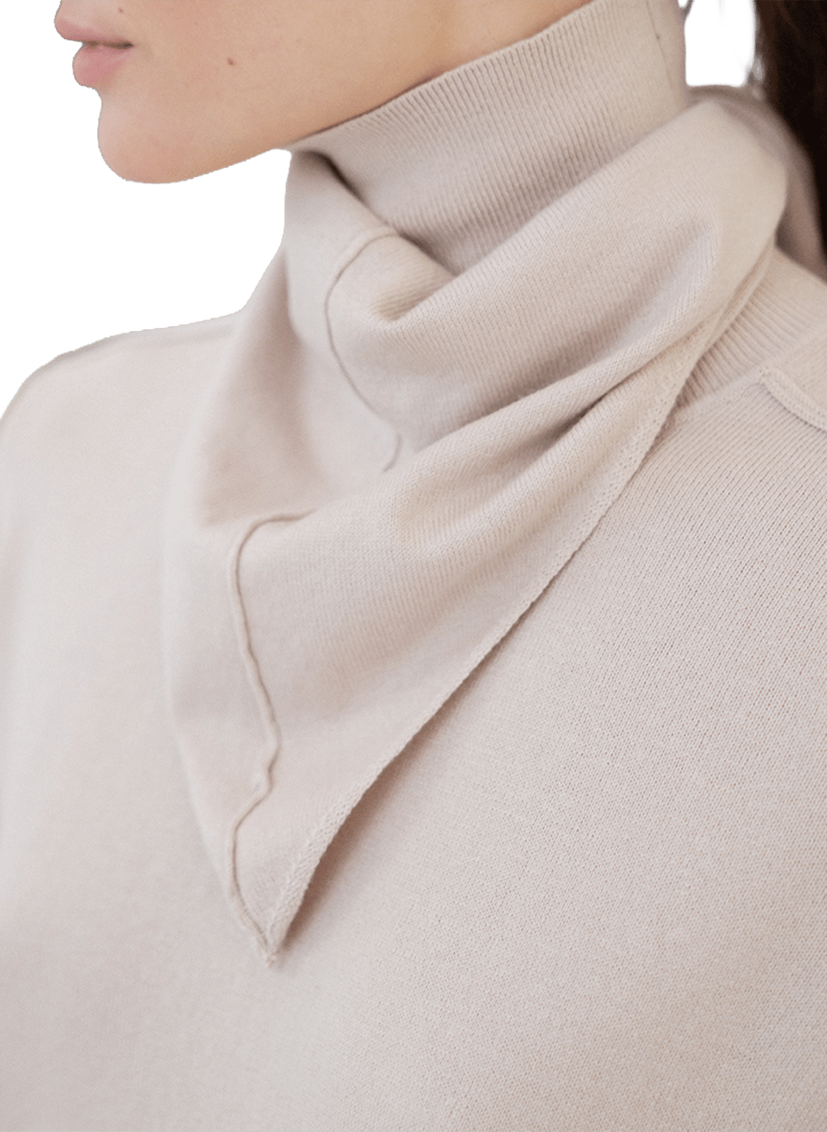 Fine knit roll-neck sweater in blended cotton PROJECT-AJ117 White