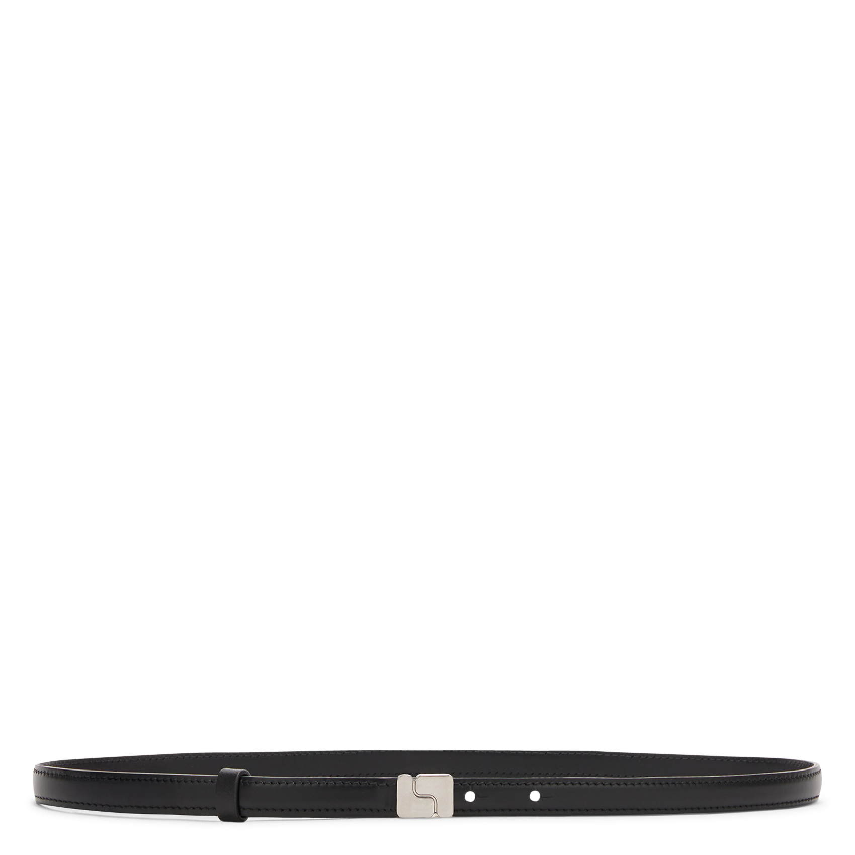 Thin leather belt with buckle SOEUR Black