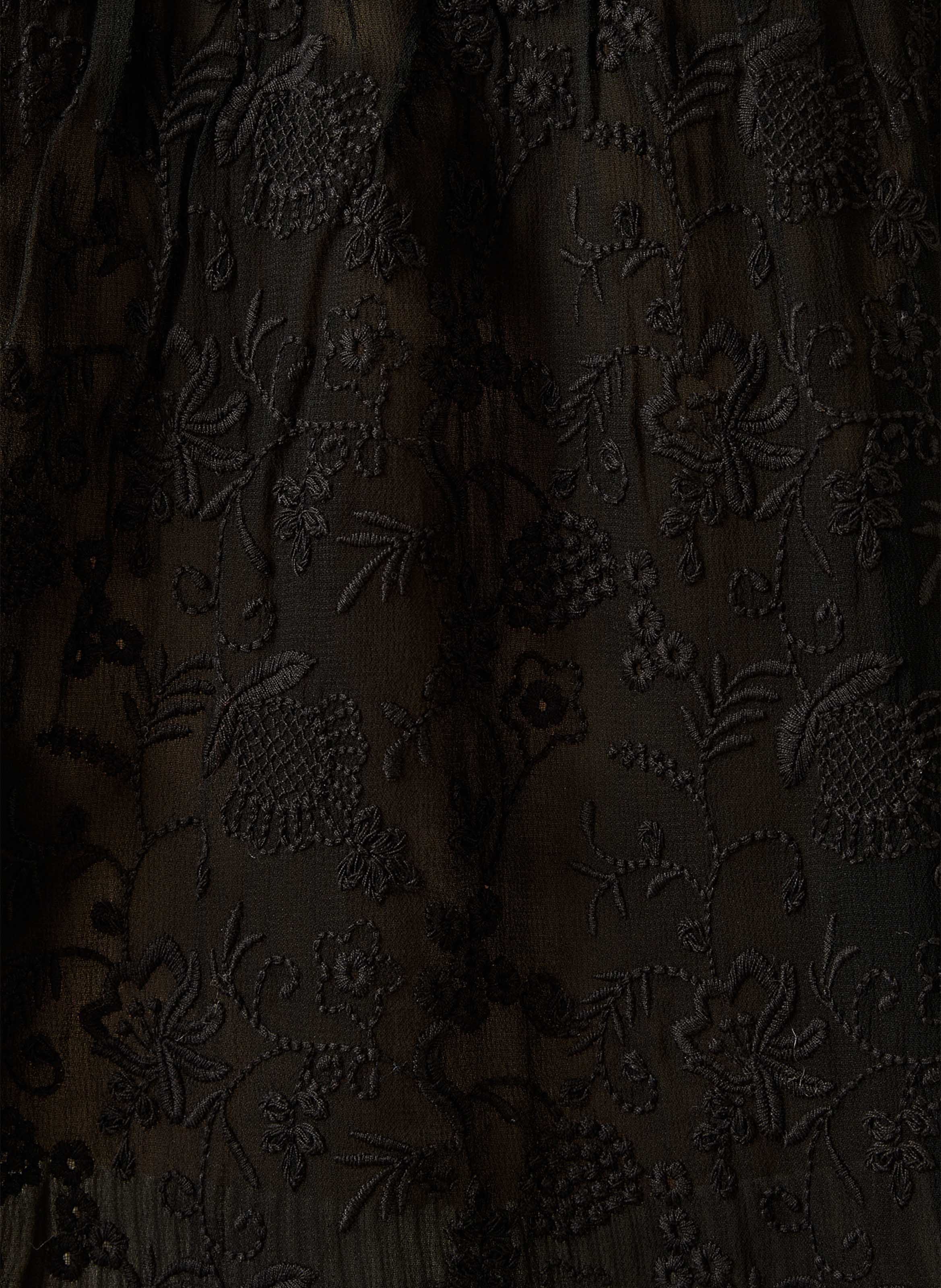 Oversized embroidered shirt LA FEE MARABOUTEE Black
