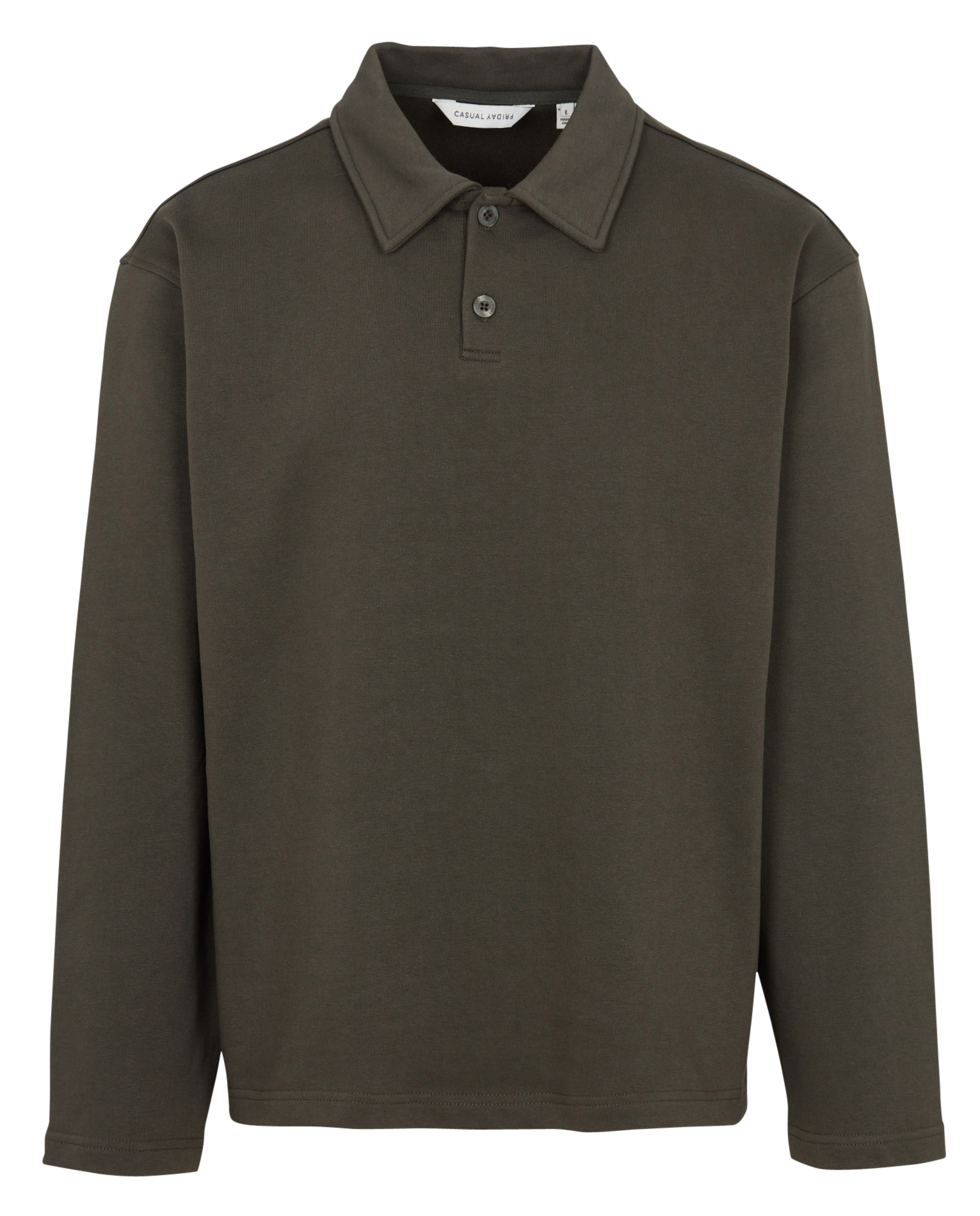Sweat polo uni en coton CASUAL FRIDAY