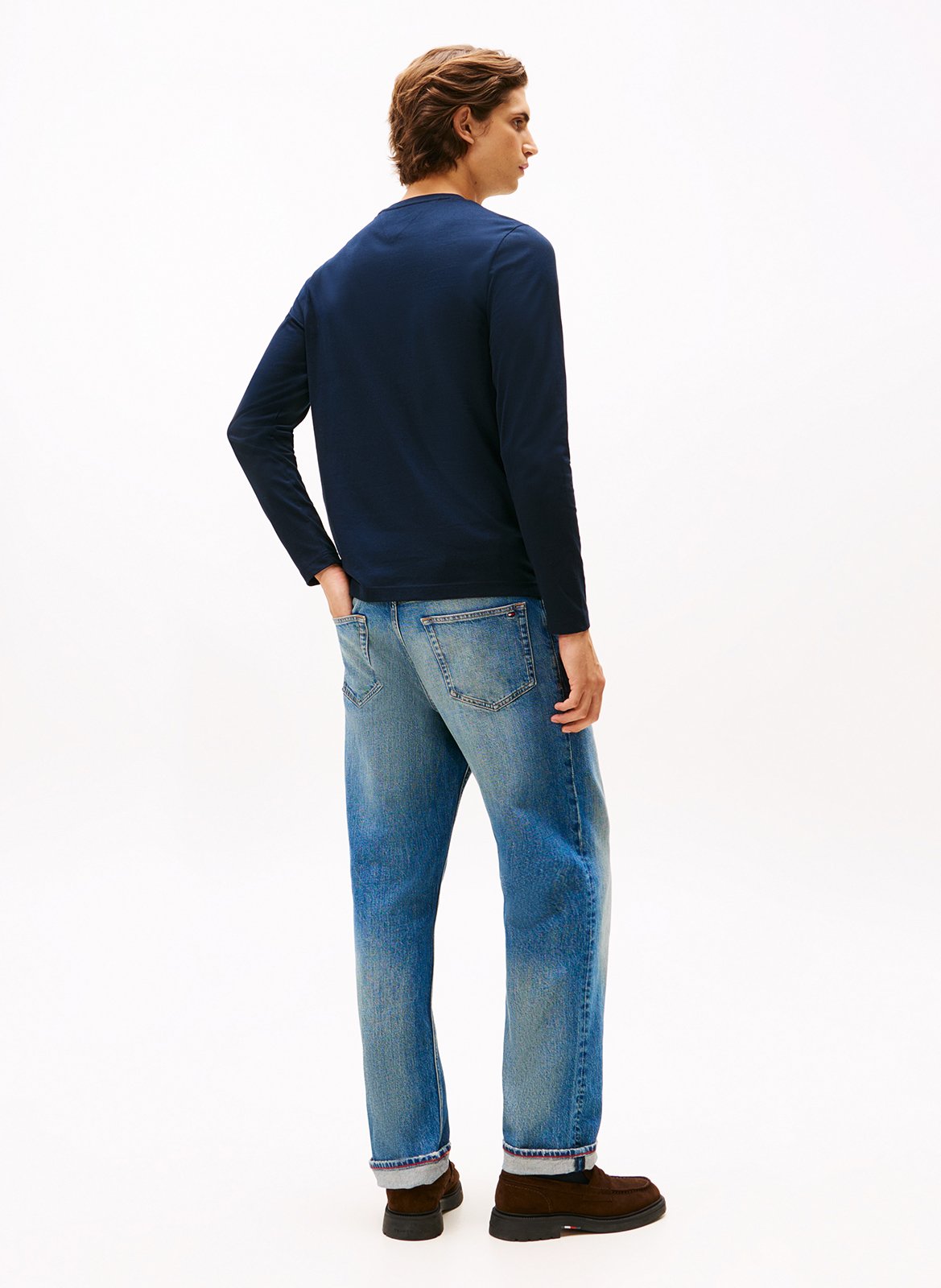 Regular-fit, katoenen T-shirt met ronde hals TOMMY HILFIGER Blauw